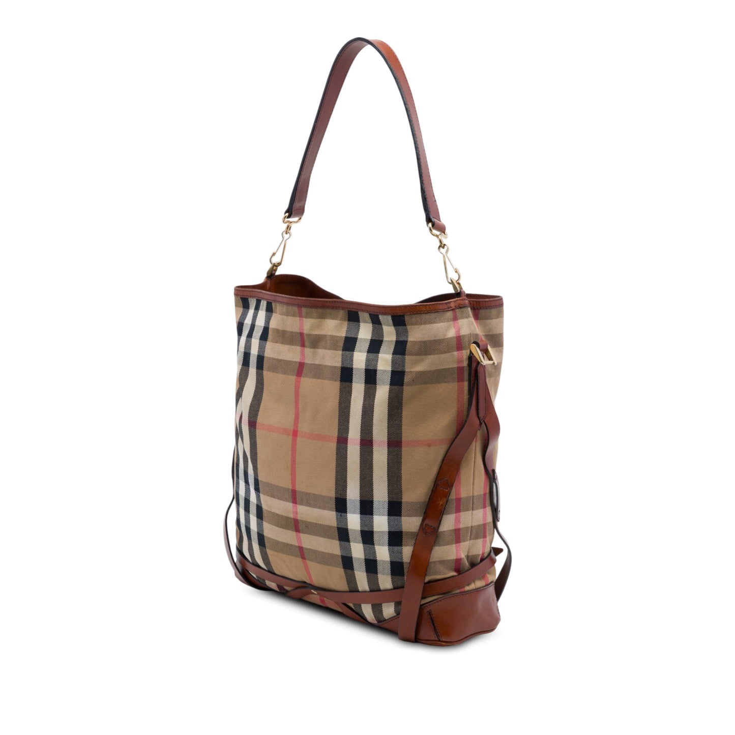 Burberry House Check Canvas Gosford Bridle Satchel