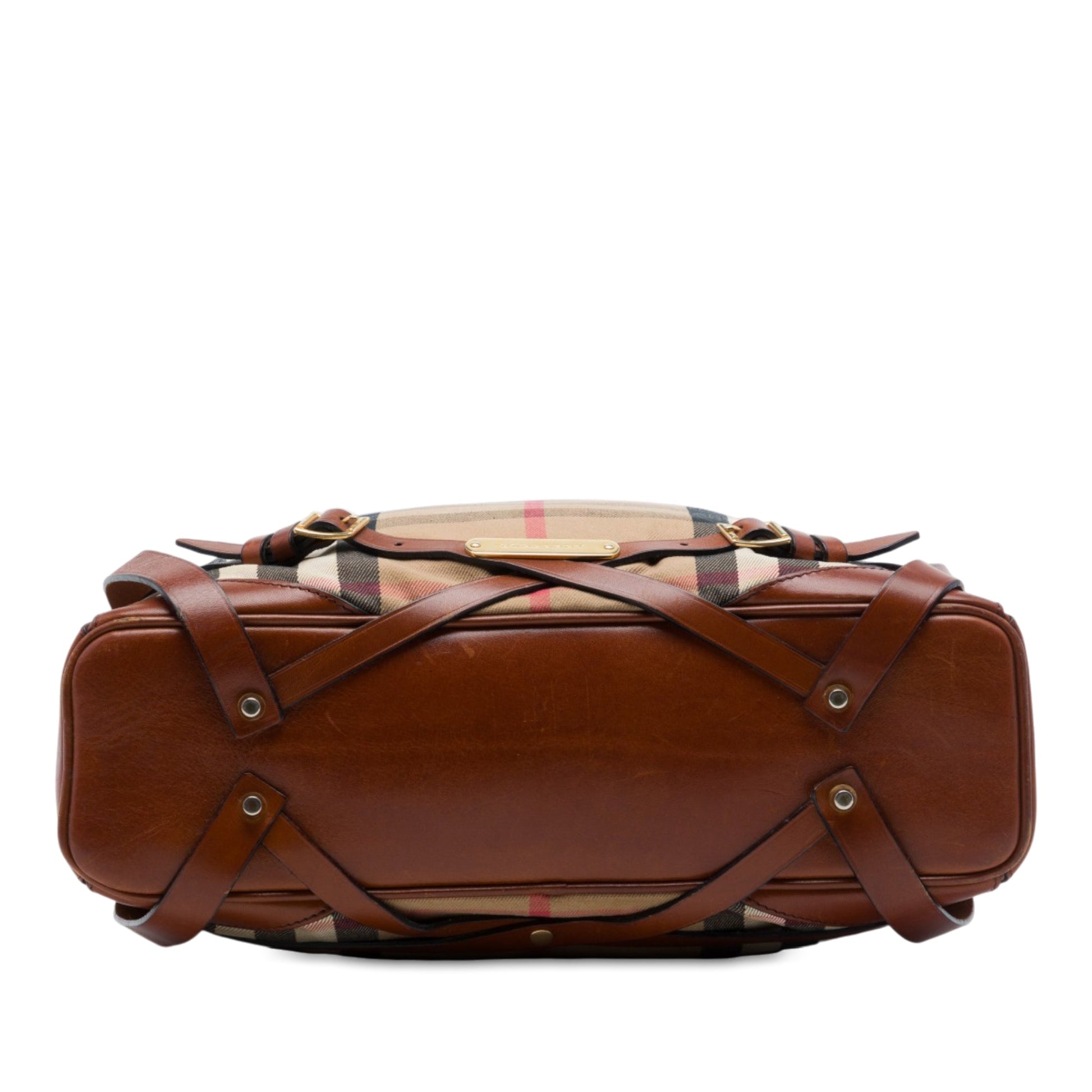 Burberry House Check Canvas Gosford Bridle Satchel