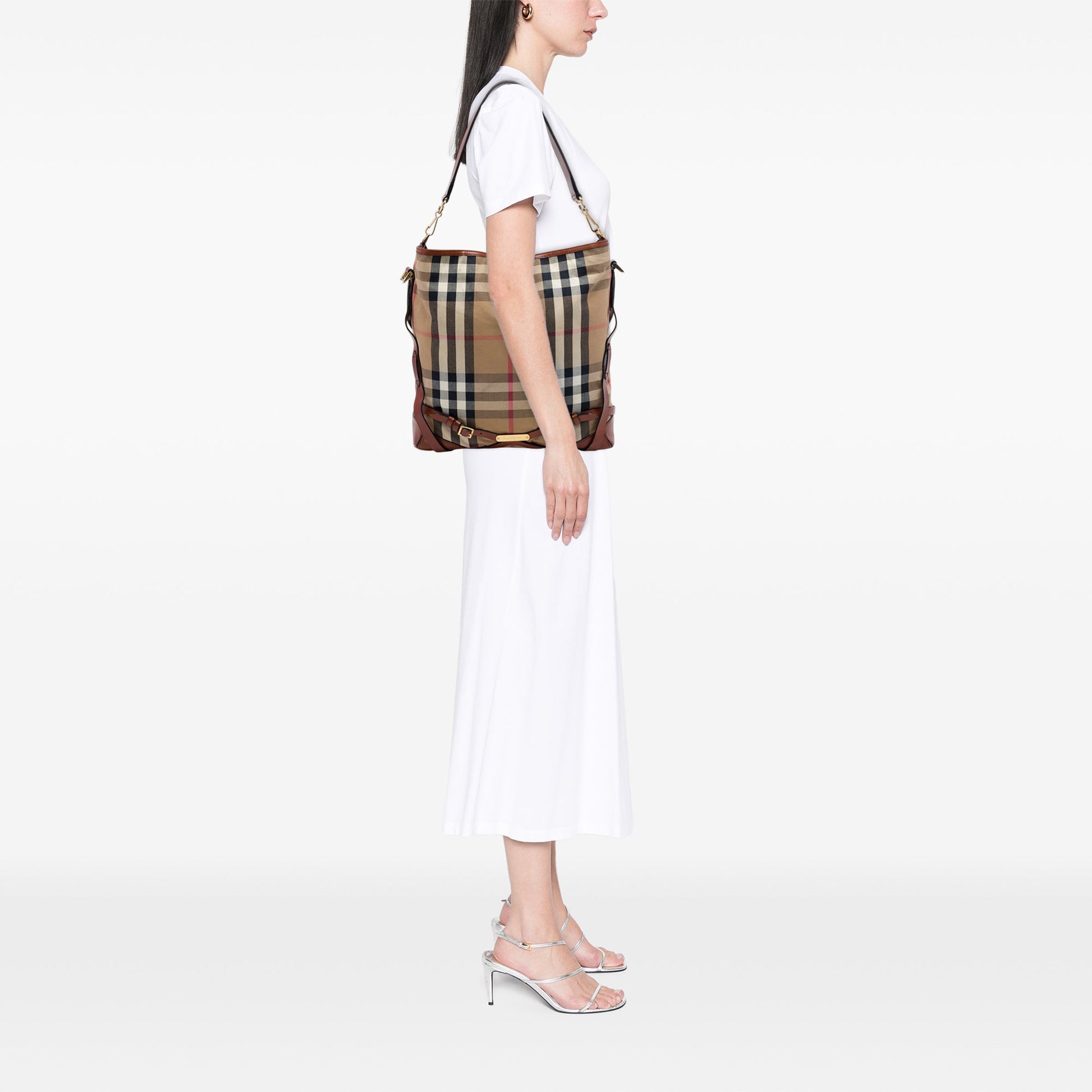 Burberry House Check Canvas Gosford Bridle Satchel
