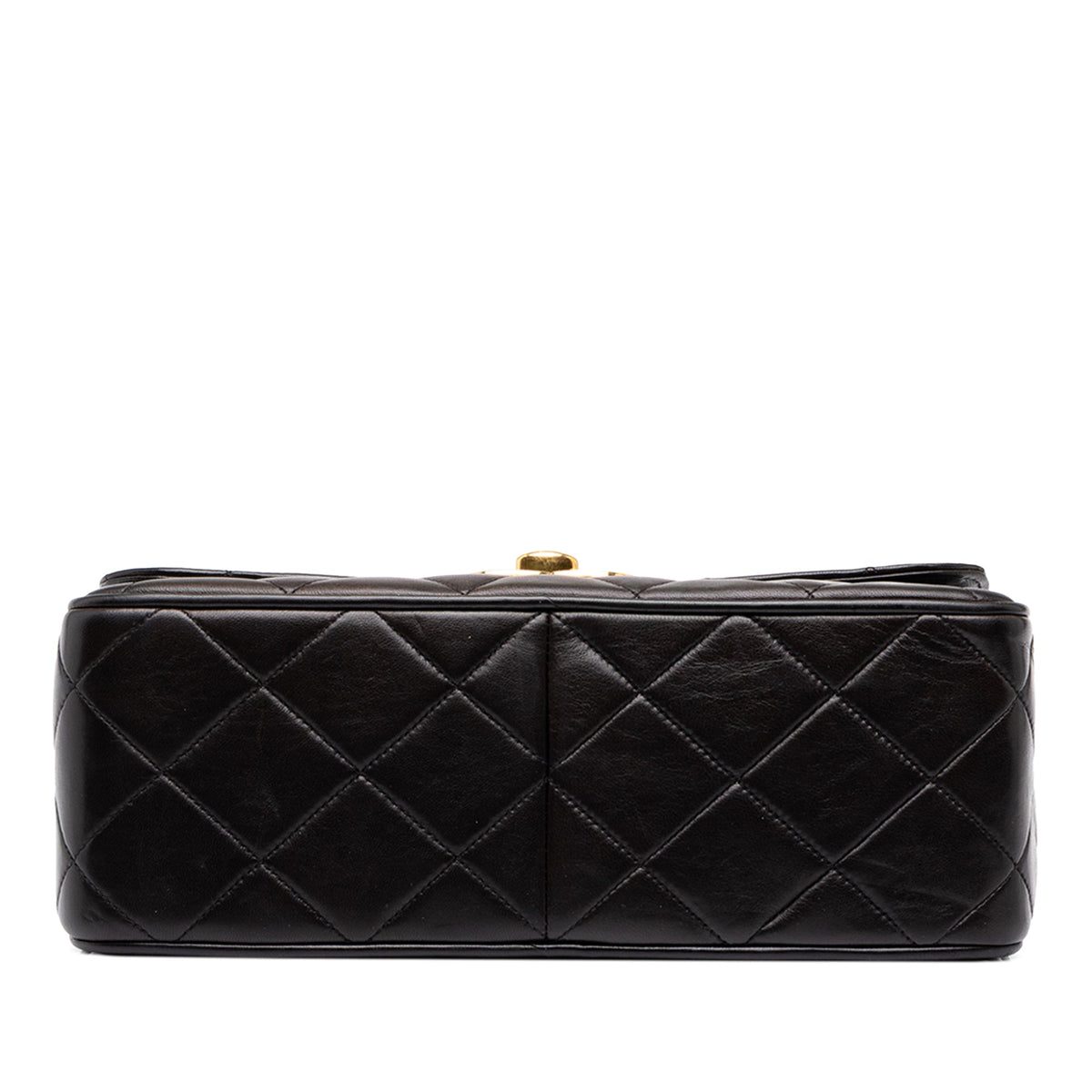Chanel XL CC Quilted Lambskin Square Single Flap — Black