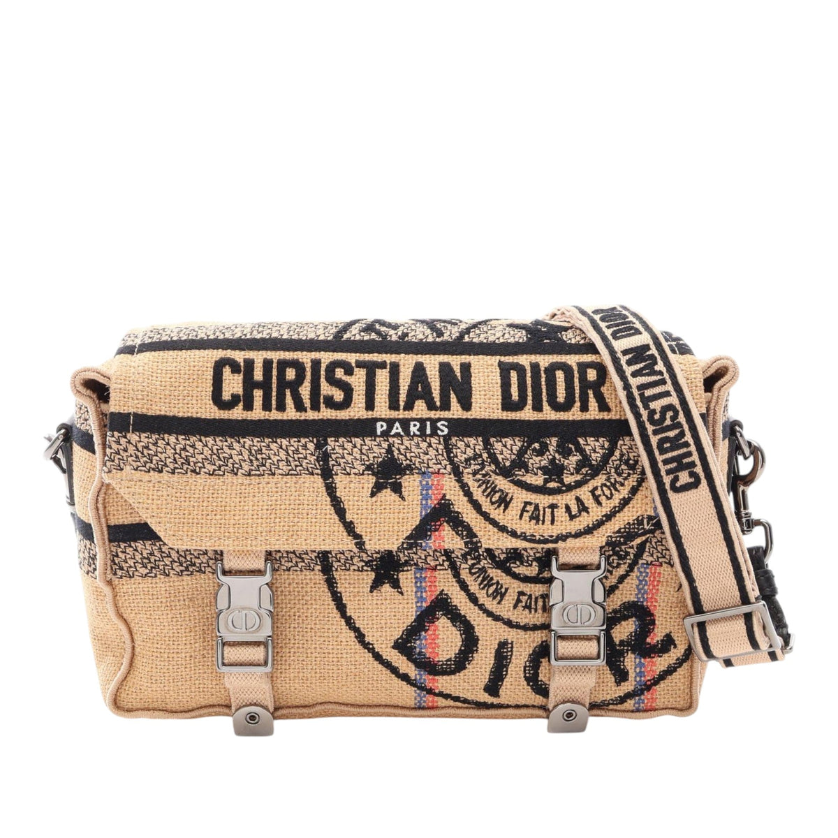 Dior Jute Embroidered Diorcamp Messenger Bag