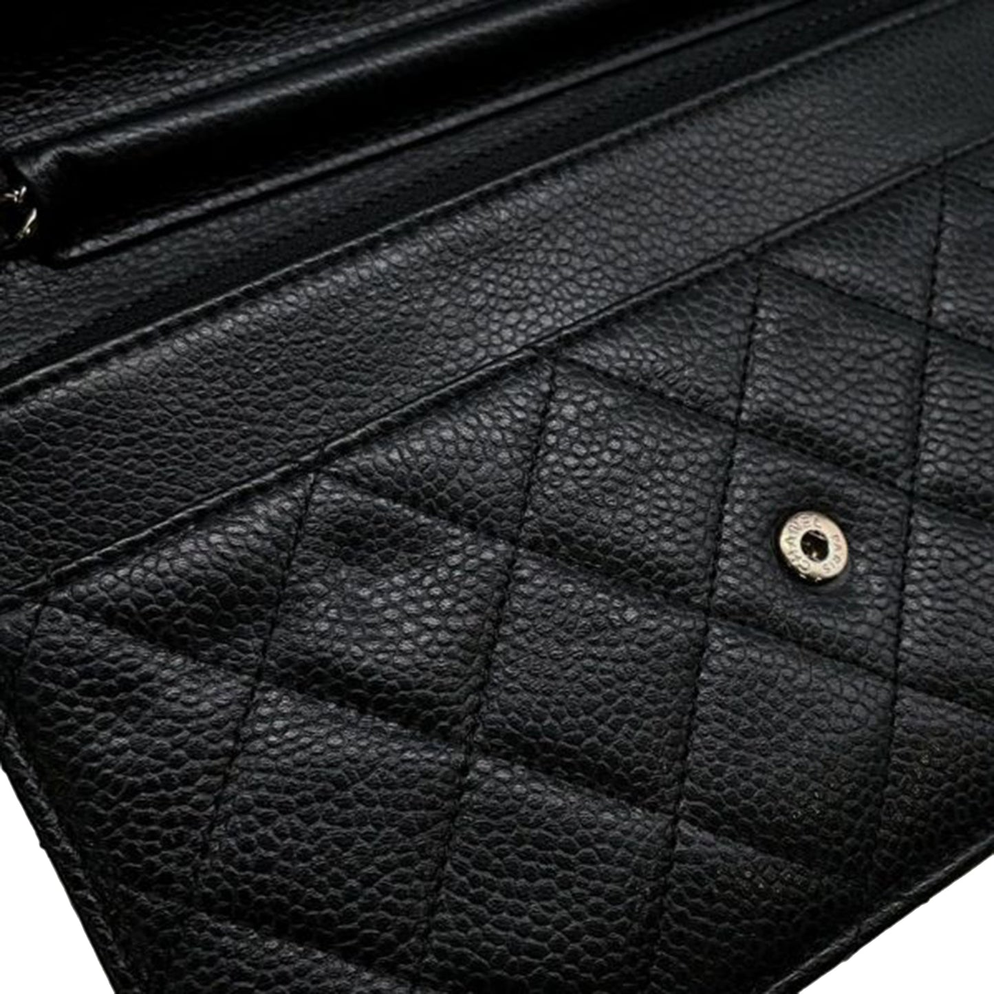 Chanel CC Quilted Caviar Wallet on Chain