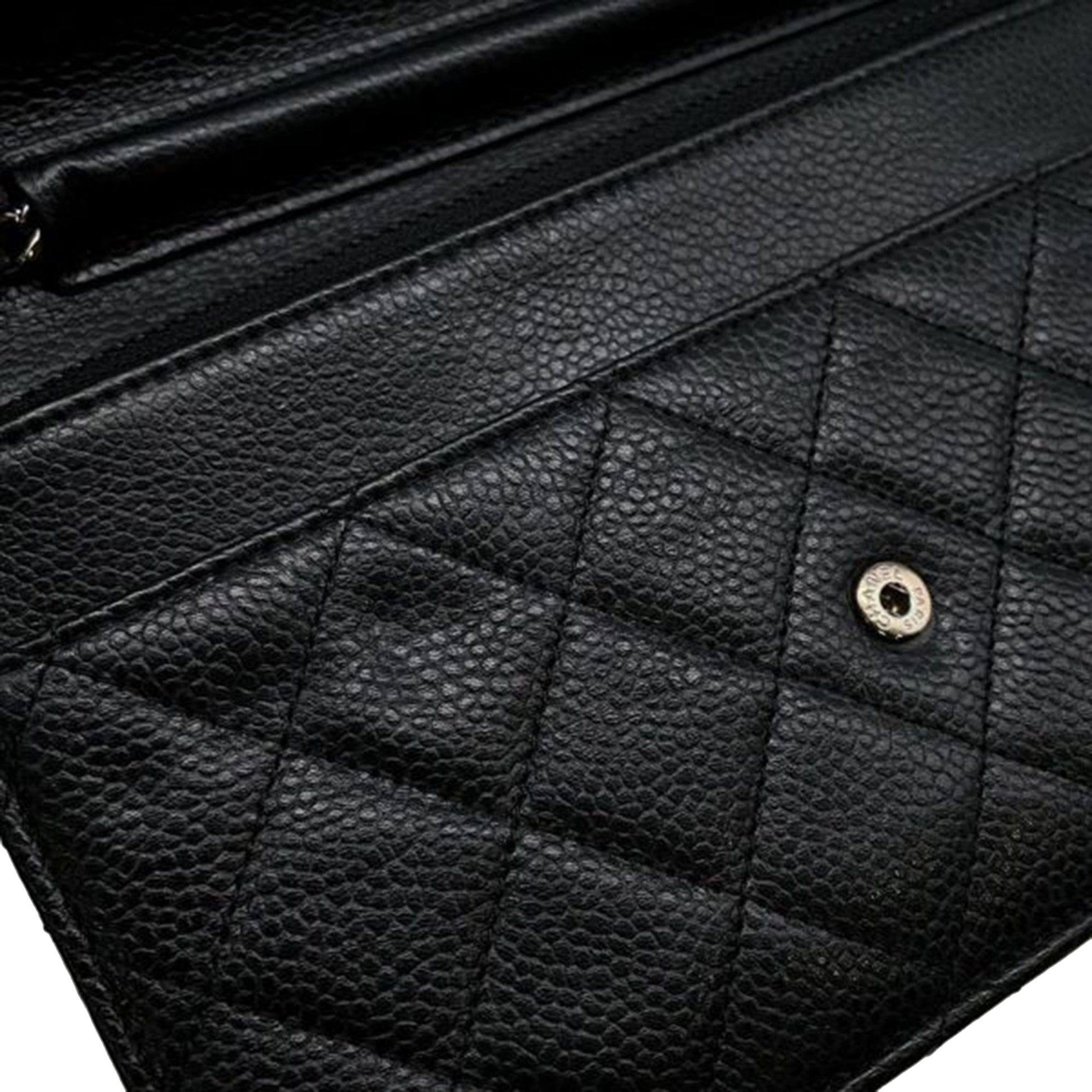 Chanel CC Quilted Caviar Wallet on Chain