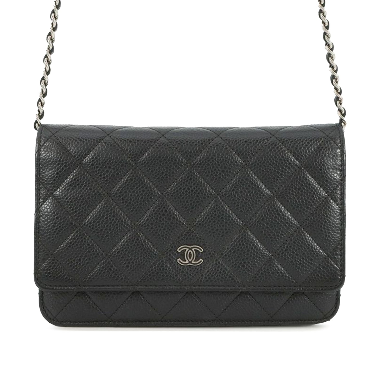 Chanel CC Quilted Caviar Wallet on Chain