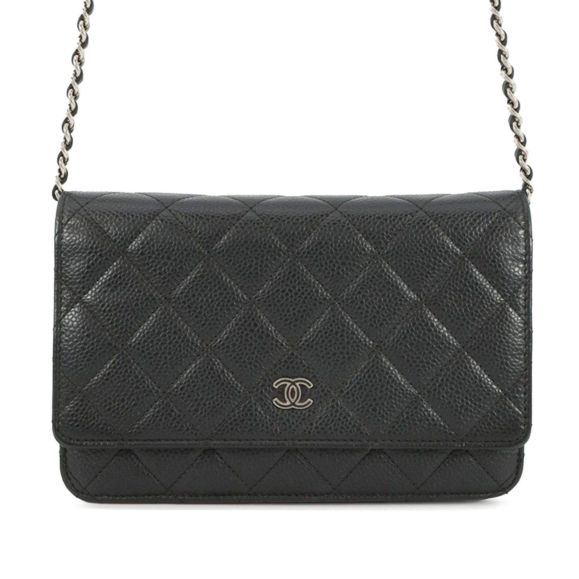 Chanel CC Quilted Caviar Wallet on Chain