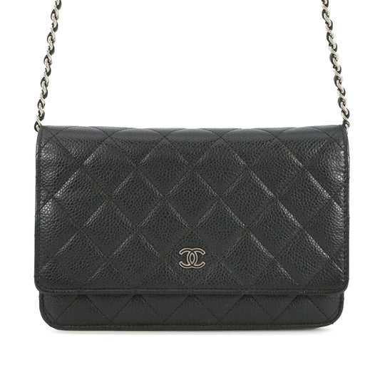 Chanel CC Quilted Caviar Wallet on Chain
