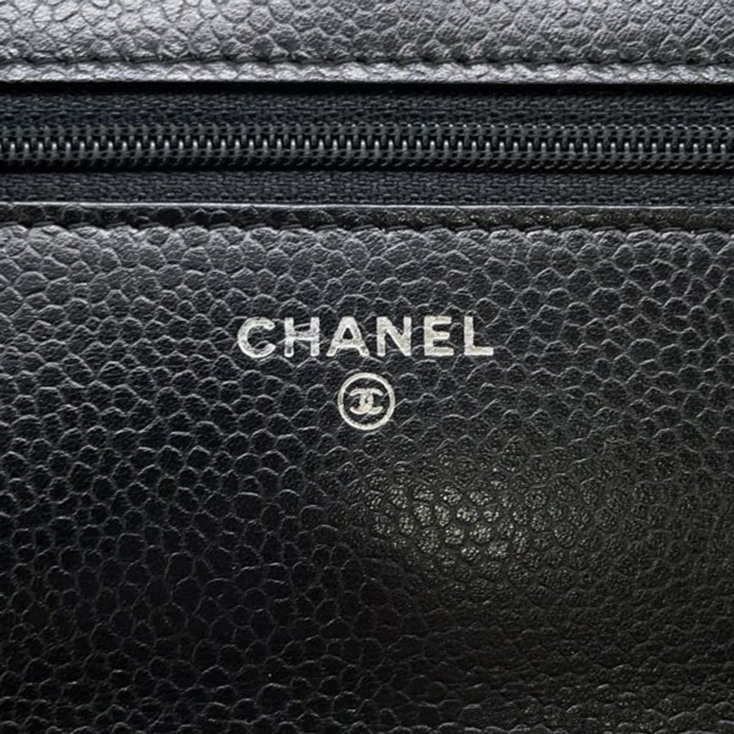 Chanel CC Quilted Caviar Wallet on Chain