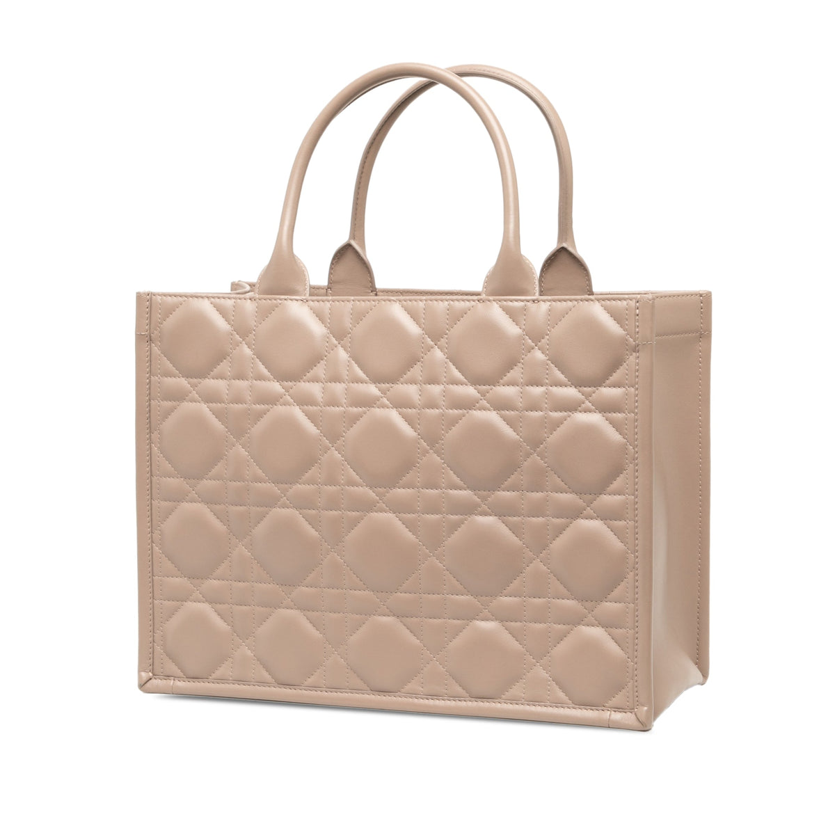 Dior Medium Calfskin Macrocannage Book Tote — Beige