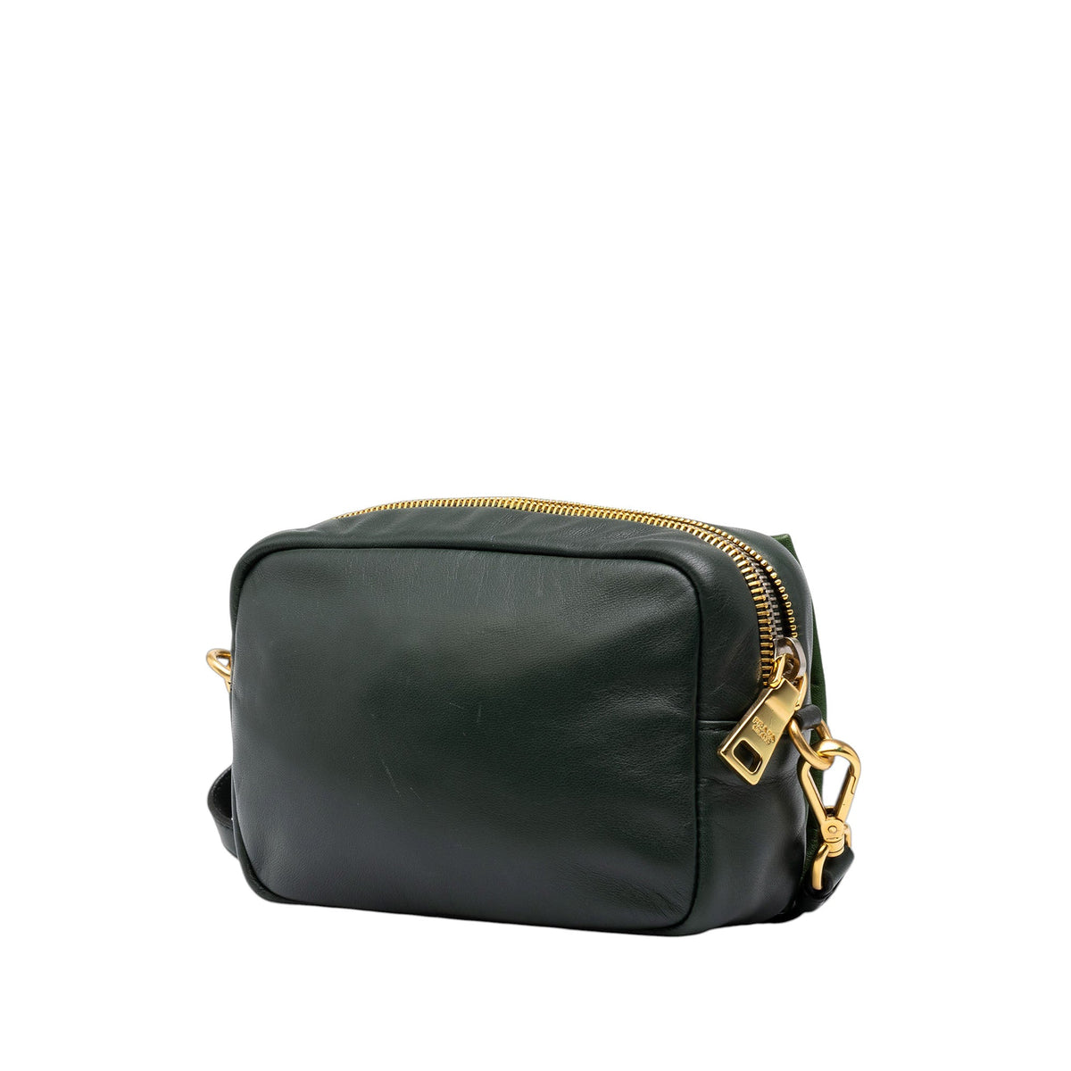 Prada Bicolor Nappa Fiocco Clutch on Strap — Green