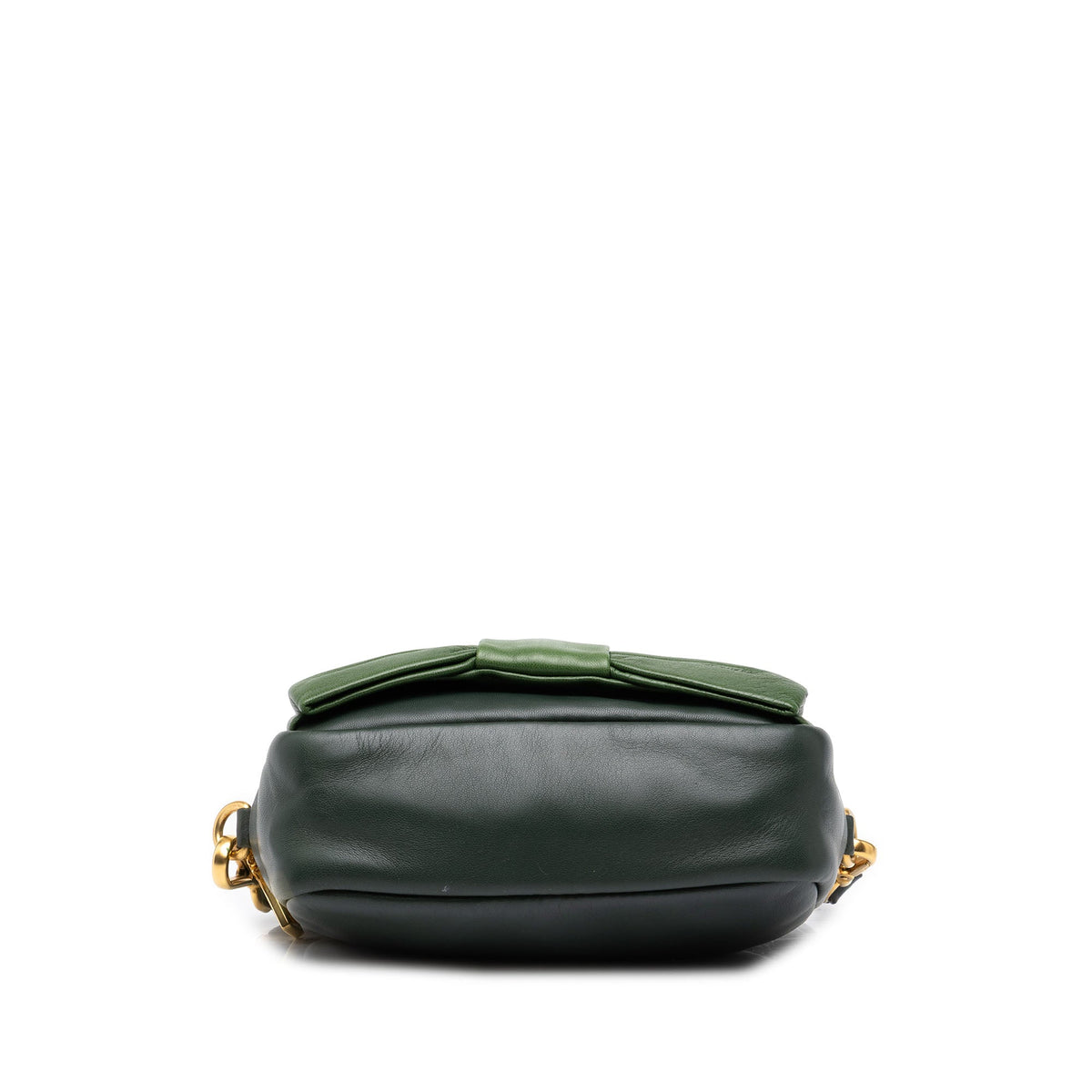 Prada Bicolor Nappa Fiocco Clutch on Strap — Green