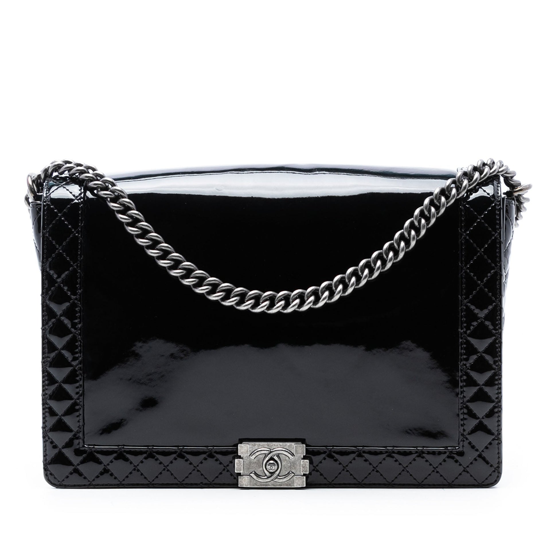 Chanel Extra Large Patent Boy Reverso Flap