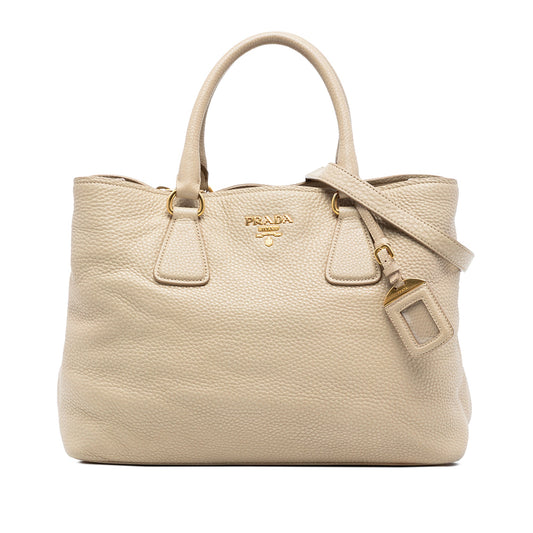 Prada Vitello Daino Open Convertible Tote