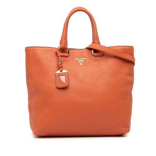 Prada Vitello Daino Open Convertible Tote