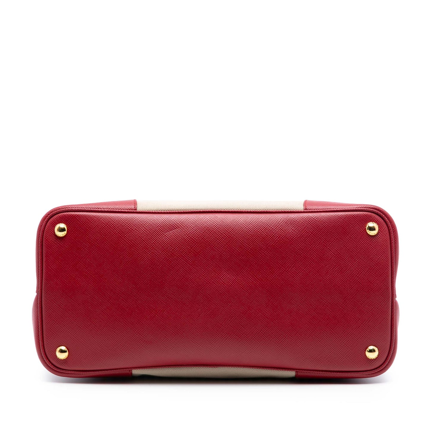 Prada Large Canapa and Saffiano Double Satchel