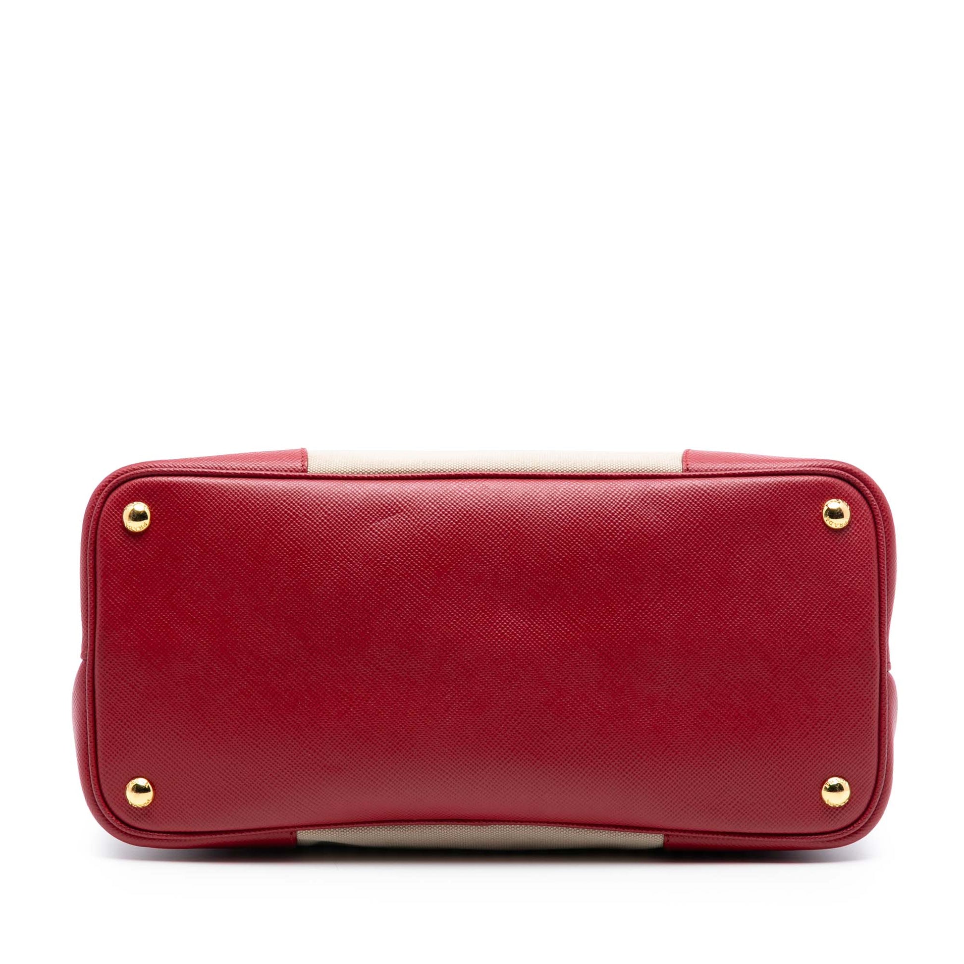 Prada Large Canapa and Saffiano Double Satchel