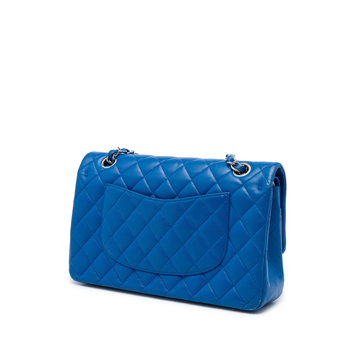 Chanel Medium Classic Lambskin Double Flap — Blue