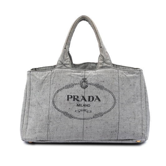 Prada Large Canvas Canapa Logo Satchel