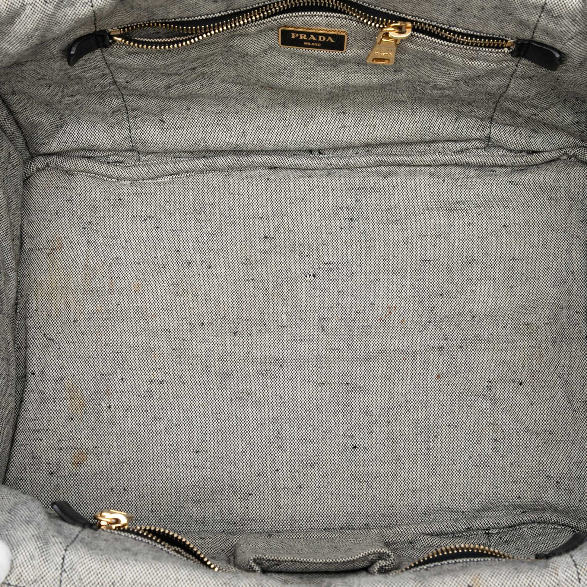 Prada Large Canvas Canapa Logo Satchel