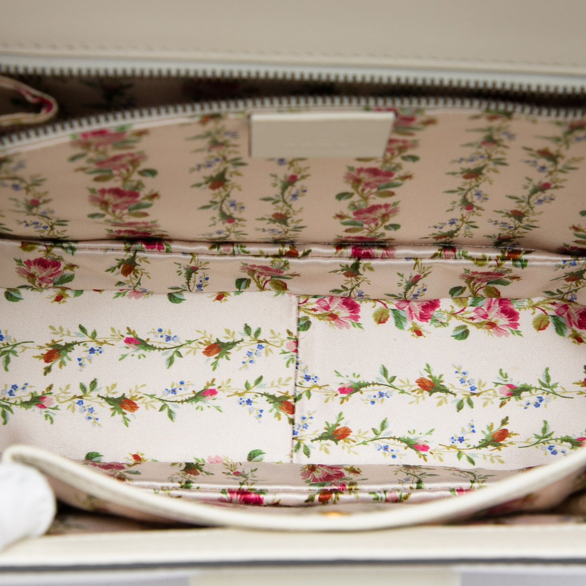 Gucci Calfskin Frame Print Bamboo Web Top Handle Bag