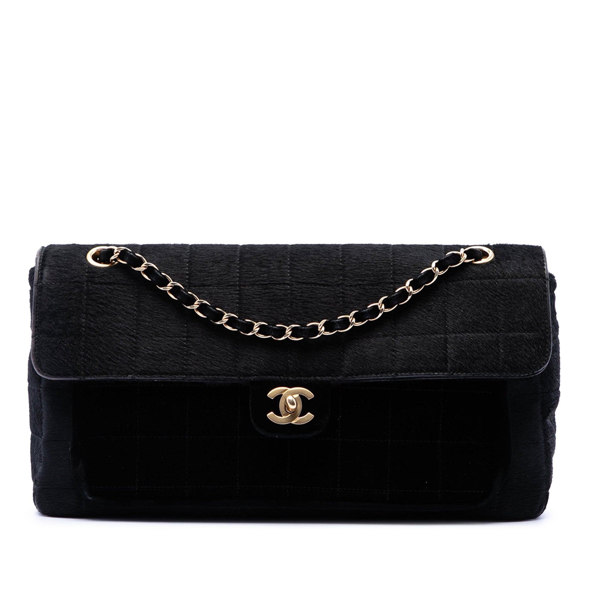 Chanel Chocolate Bar Pony Hair East West Flap