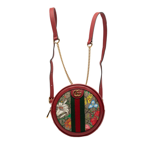 Gucci Mini GG Supreme Flora Round Ophidia Backpack