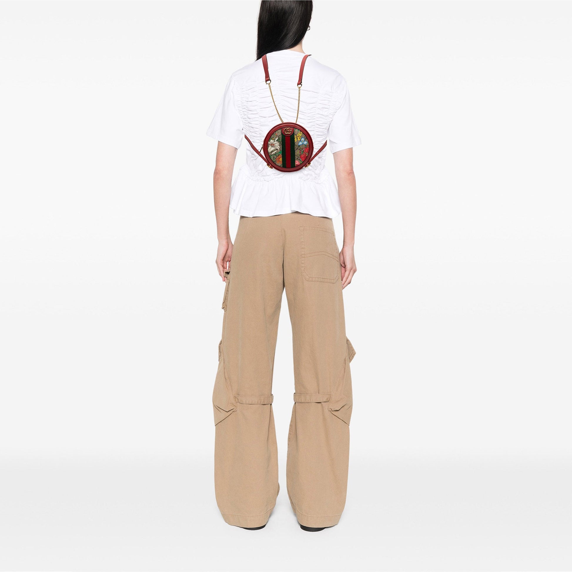 Gucci Mini GG Supreme Flora Round Ophidia Backpack