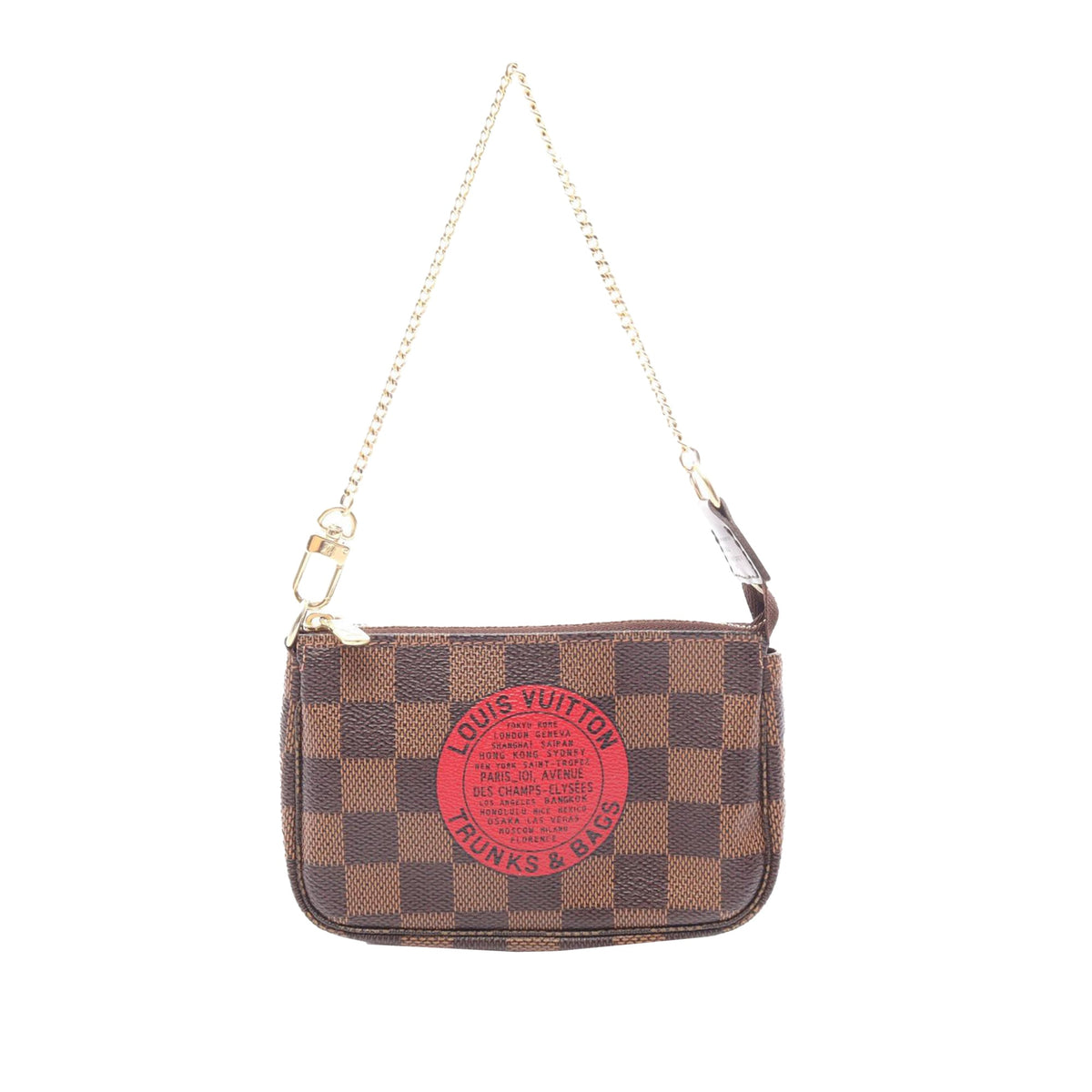 Louis Vuitton Damier Ebene Trunks and Bags Mini Pochette Accessoires — Brown