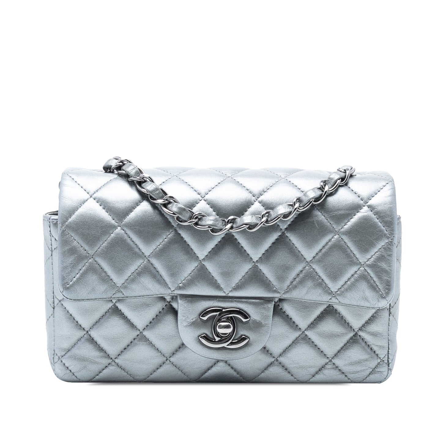 Chanel Small Quilted Metallic Lambskin Single Flap
