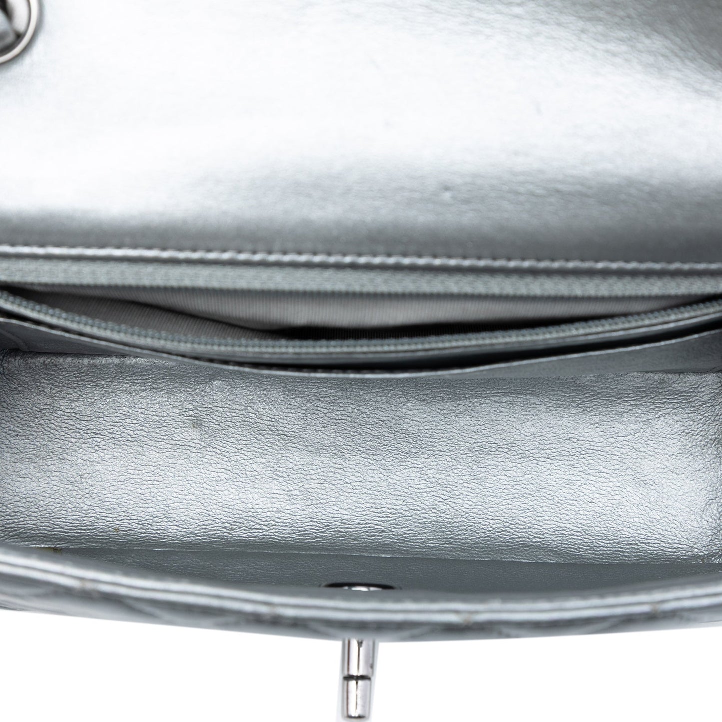 Chanel Small Quilted Metallic Lambskin Single Flap