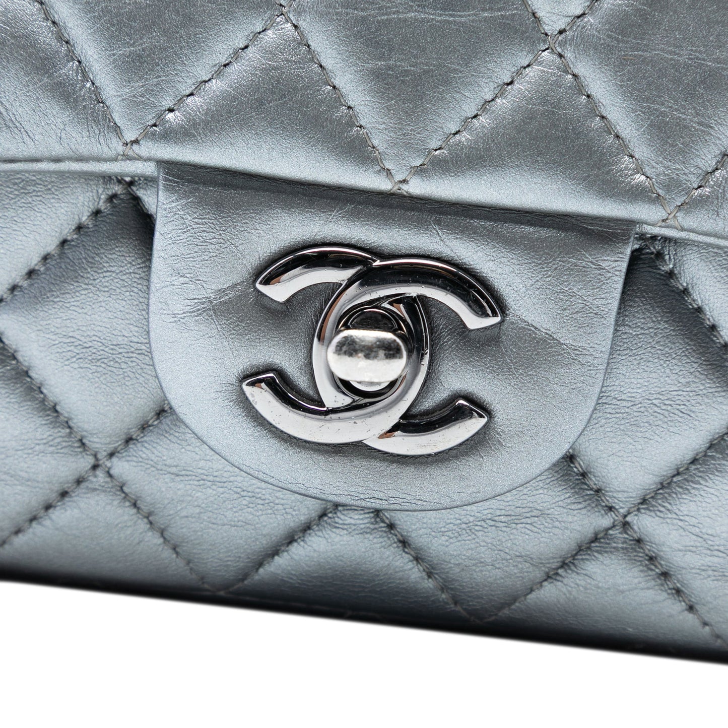 Chanel Small Quilted Metallic Lambskin Single Flap