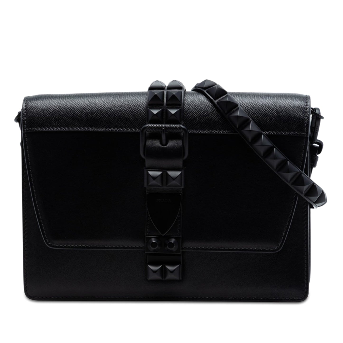 Prada Saffiano Trimmed Studded City Calf Elektra Crossbody