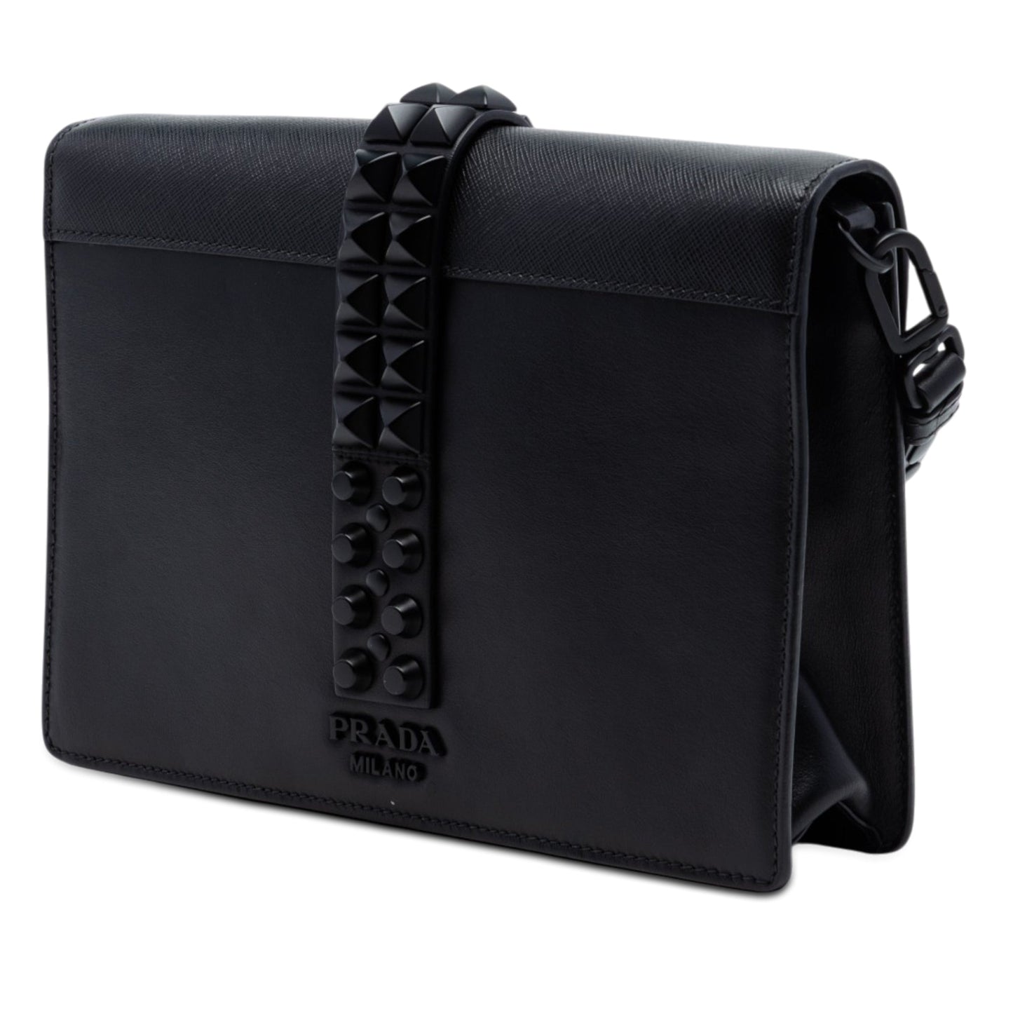 Prada Saffiano Trimmed Studded City Calf Elektra Crossbody