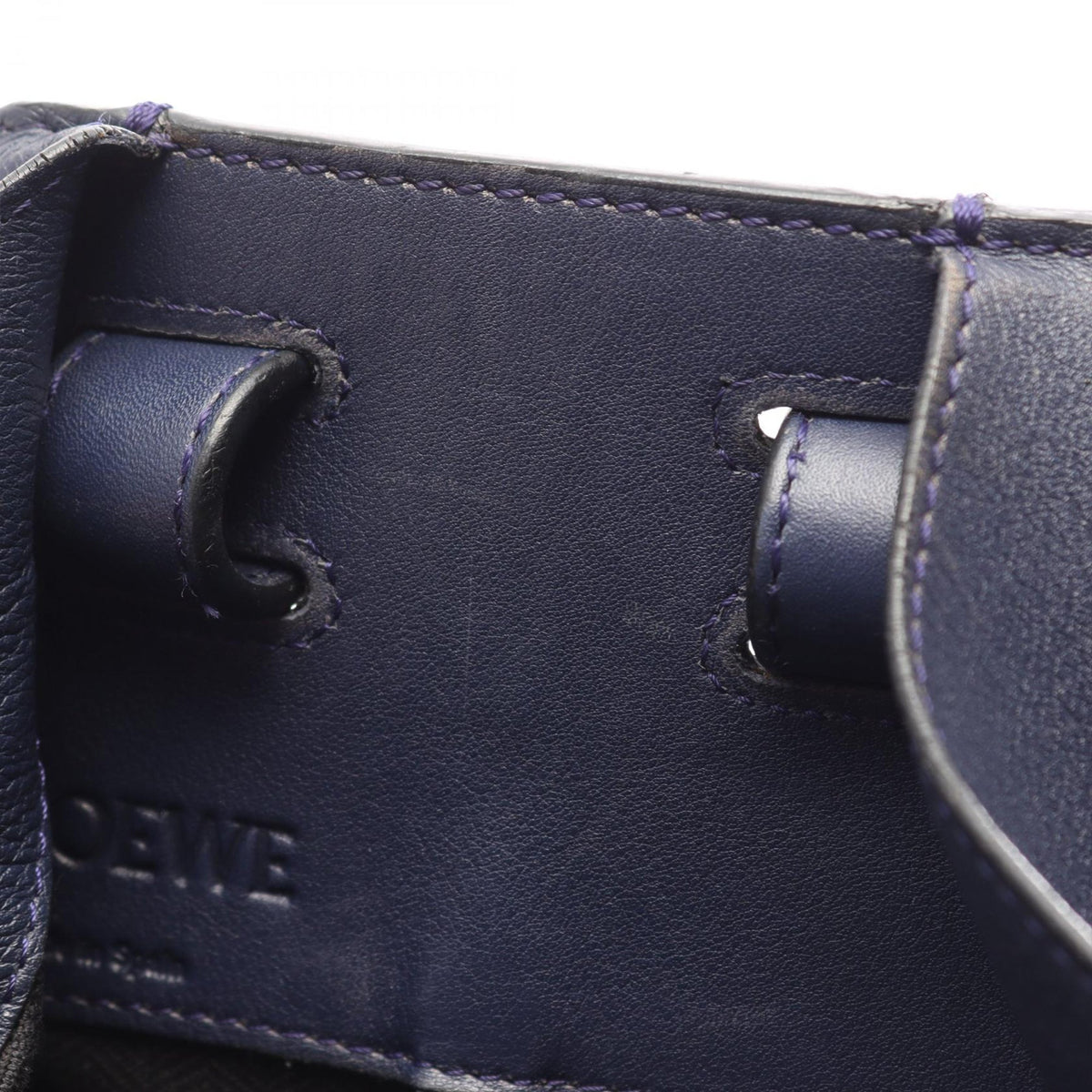LOEWE Small Leather Hammock Satchel — Blue
