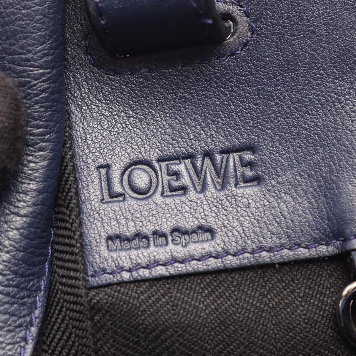 LOEWE Small Leather Hammock Satchel — Blue