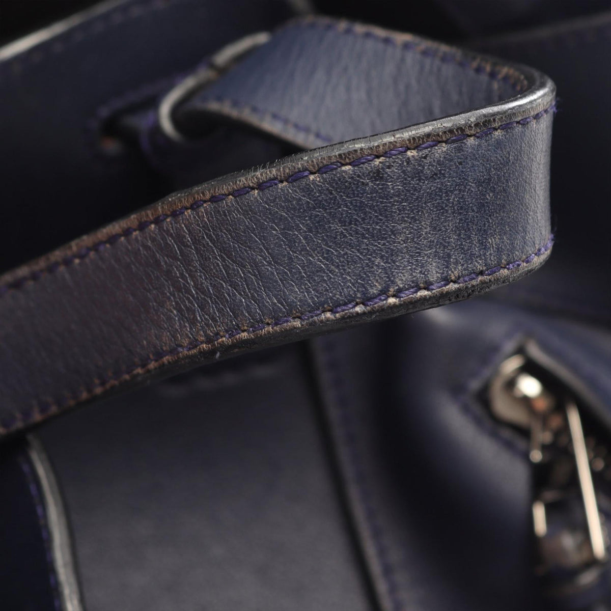 LOEWE Small Leather Hammock Satchel — Blue