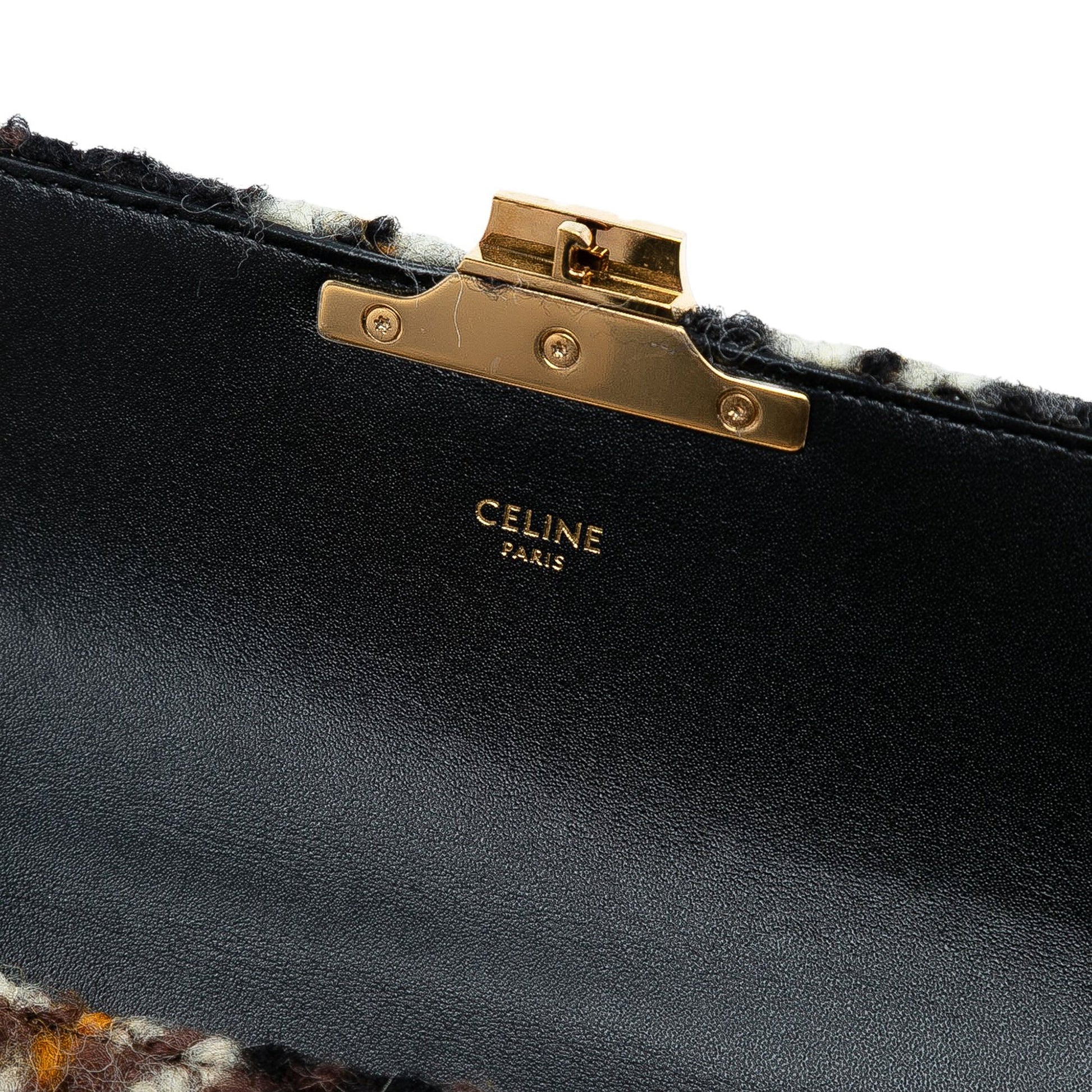 Celine Wool Triomphe Chain Shoulder Bag