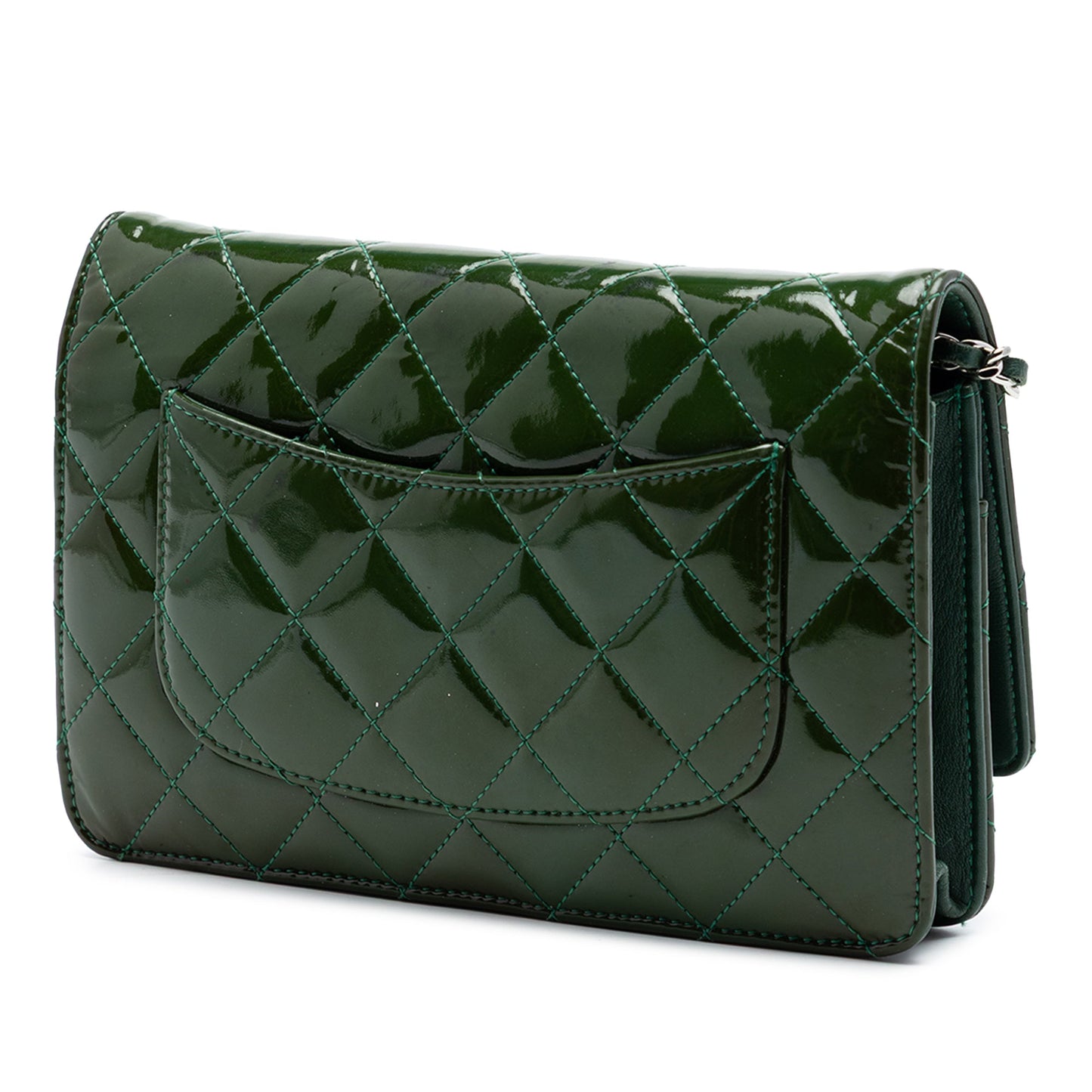 Chanel CC Quilted Patent Wallet On Chain