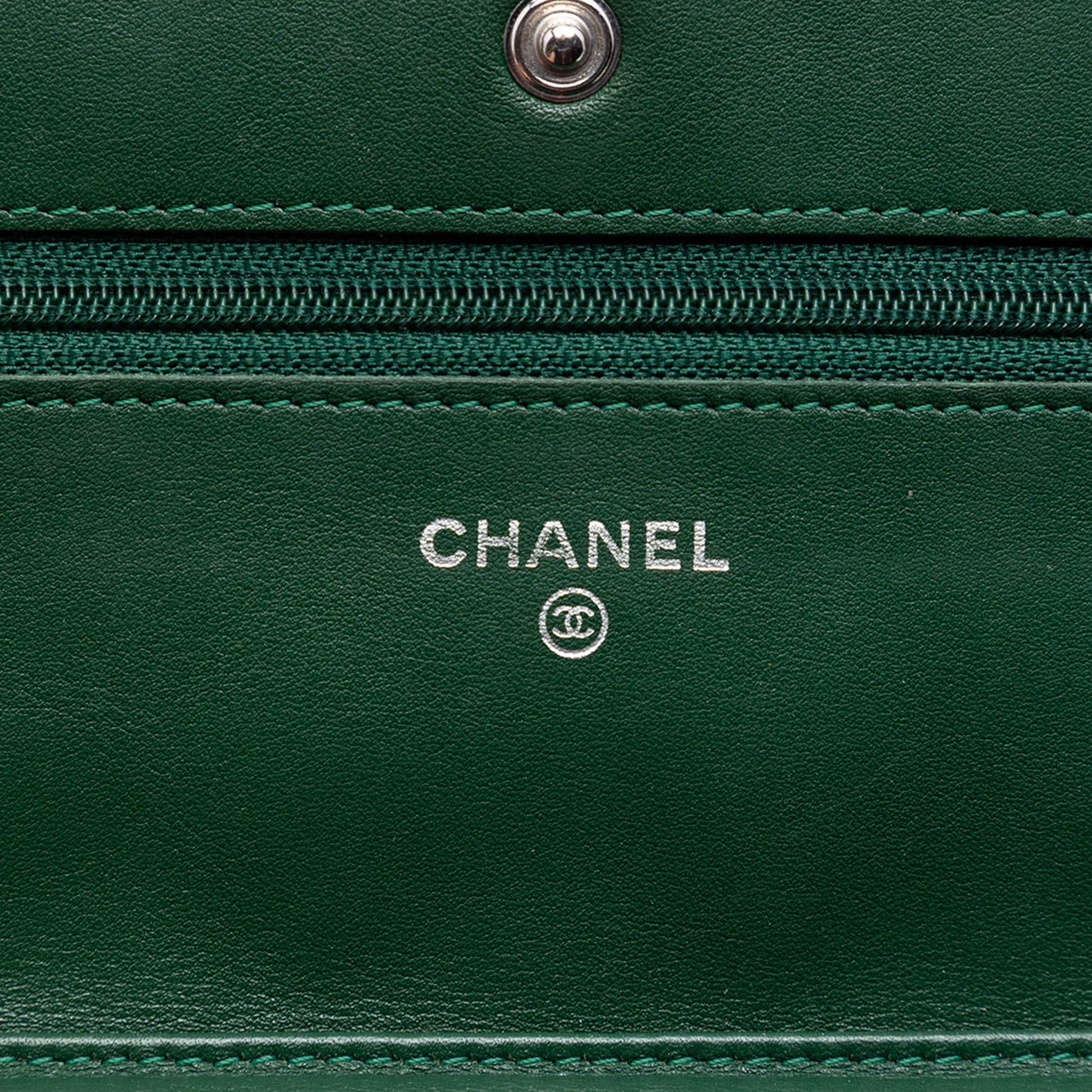 Chanel CC Quilted Patent Wallet On Chain