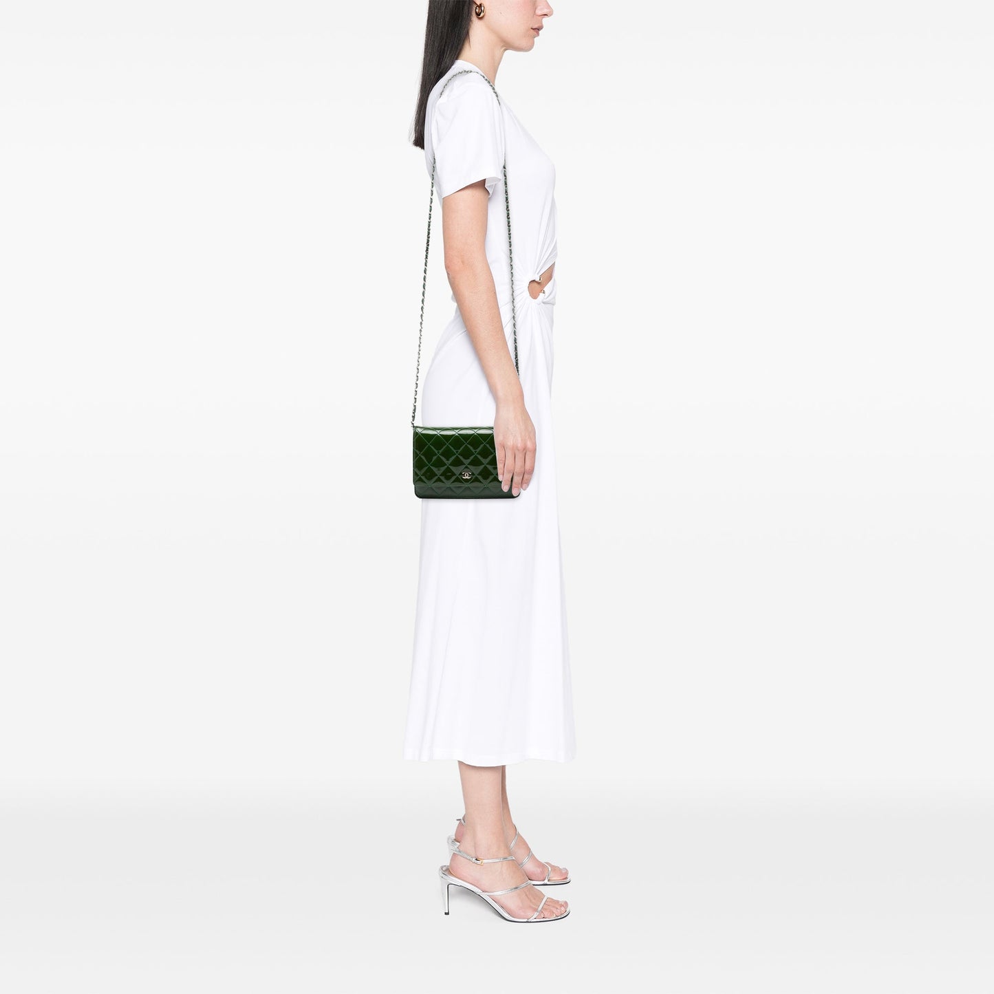 Chanel CC Quilted Patent Wallet On Chain