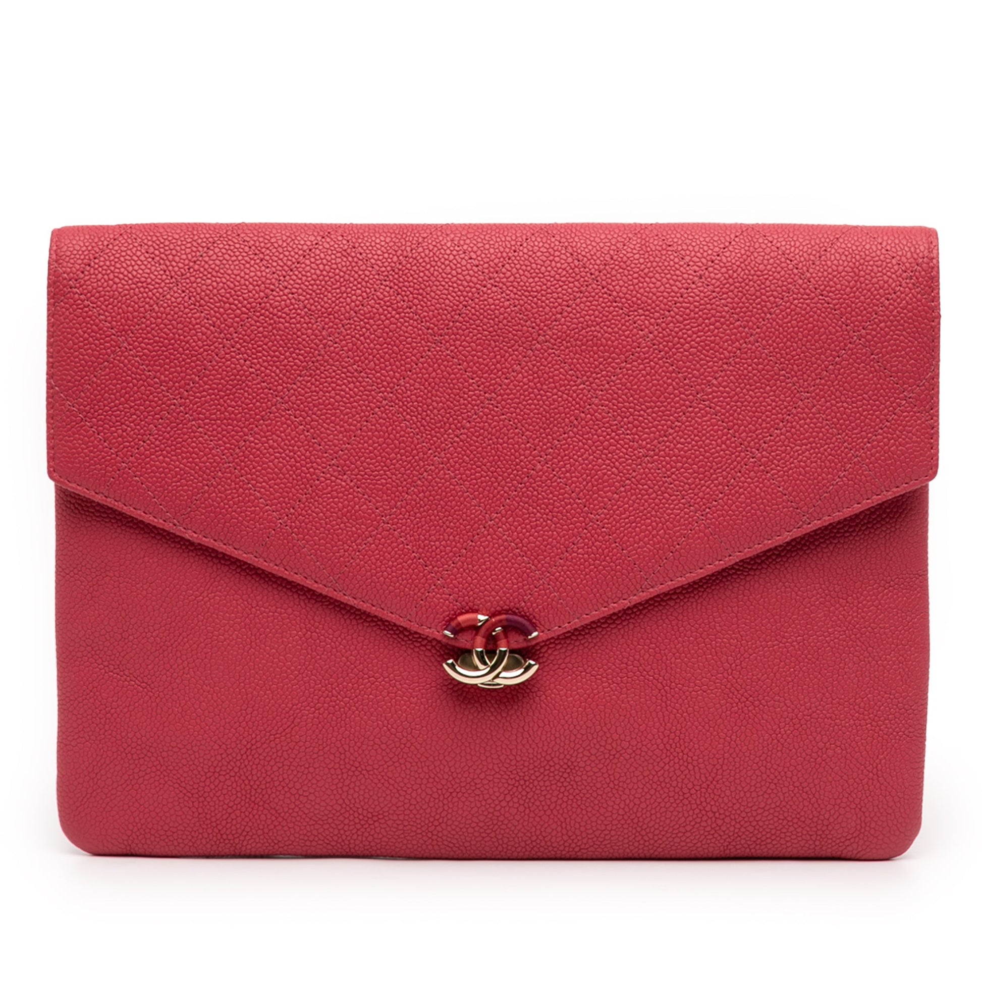 Chanel Paris Cuba Quilted Caviar Thread Around Envelope Clutch