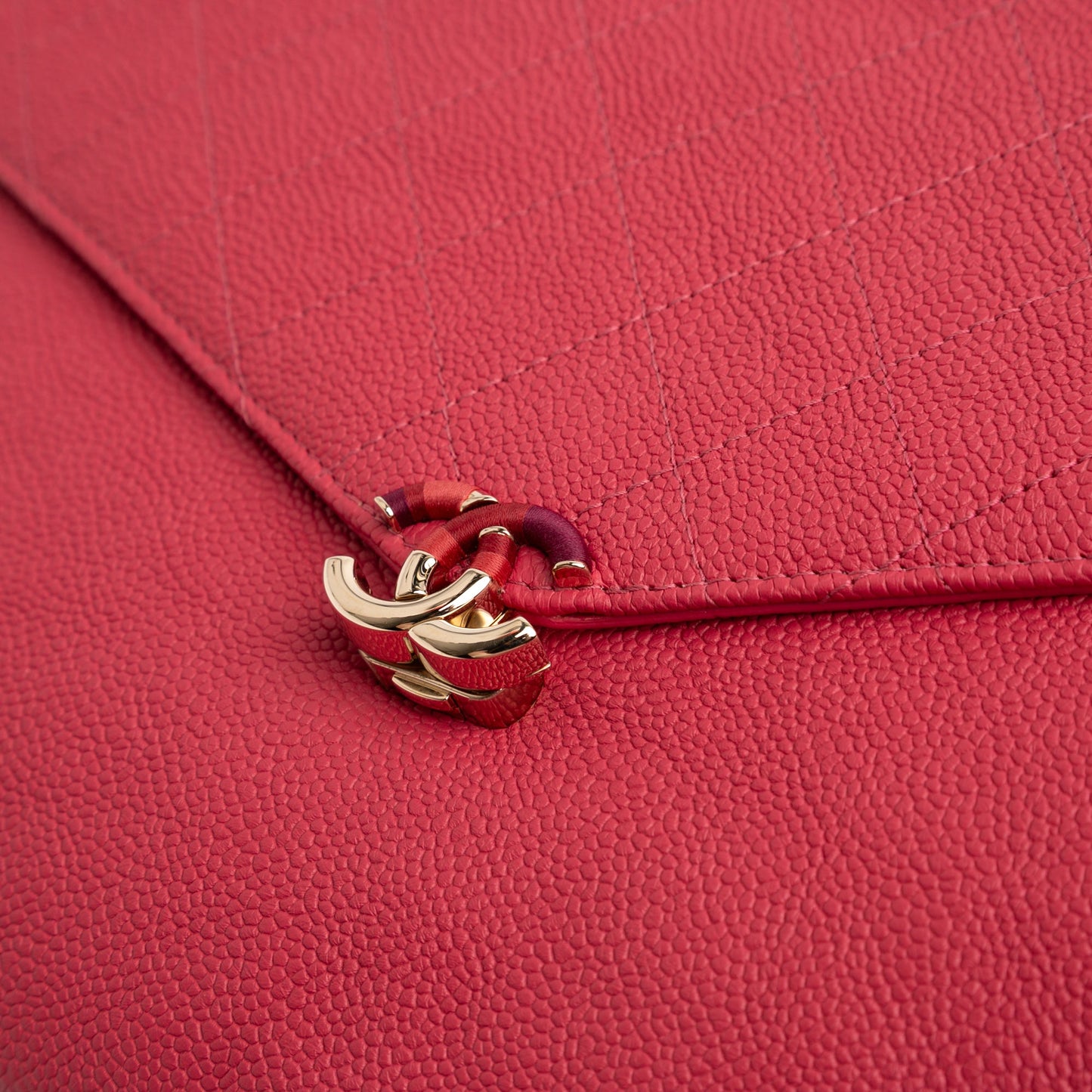 Chanel Paris Cuba Quilted Caviar Thread Around Envelope Clutch