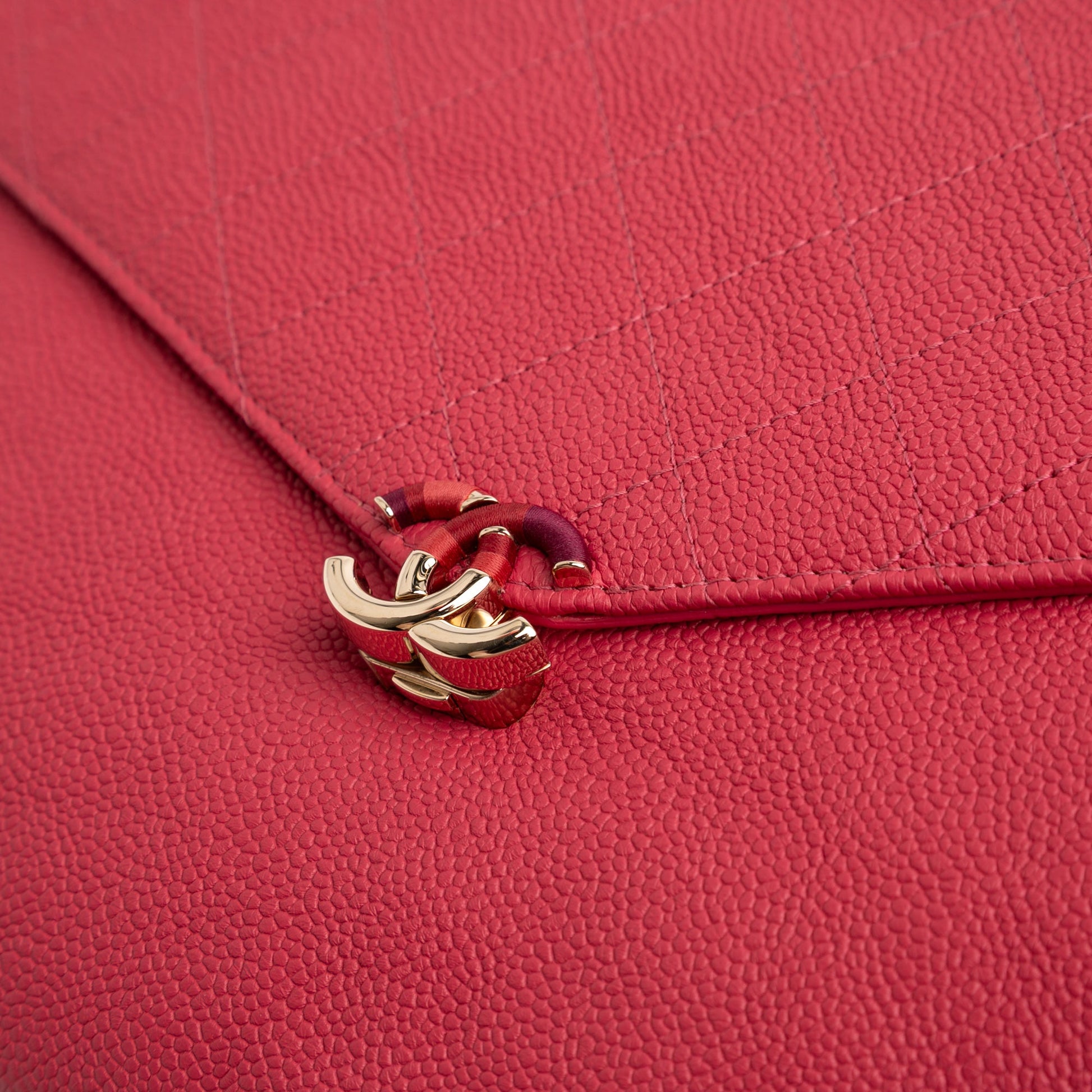Chanel Paris Cuba Quilted Caviar Thread Around Envelope Clutch