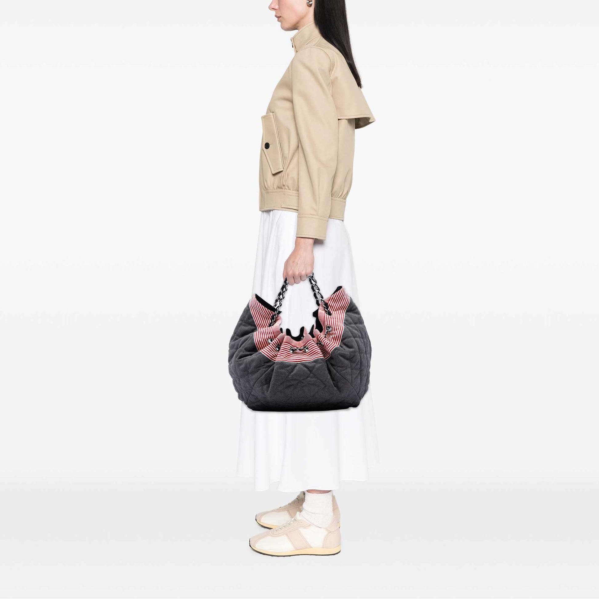Chanel Large Quilted Denim Stretch Spirit Cabas Tote