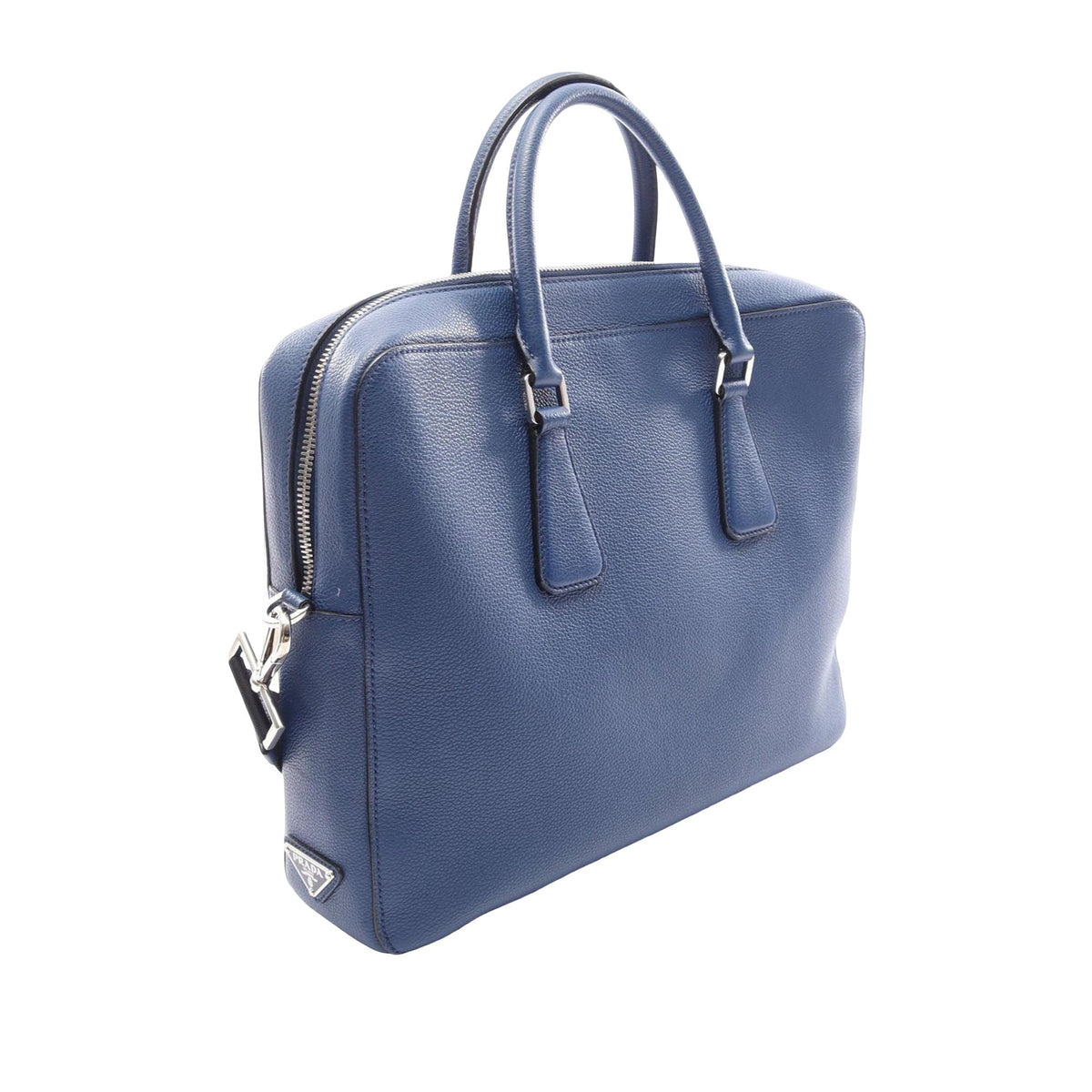Prada Leather Business Bag — Blue