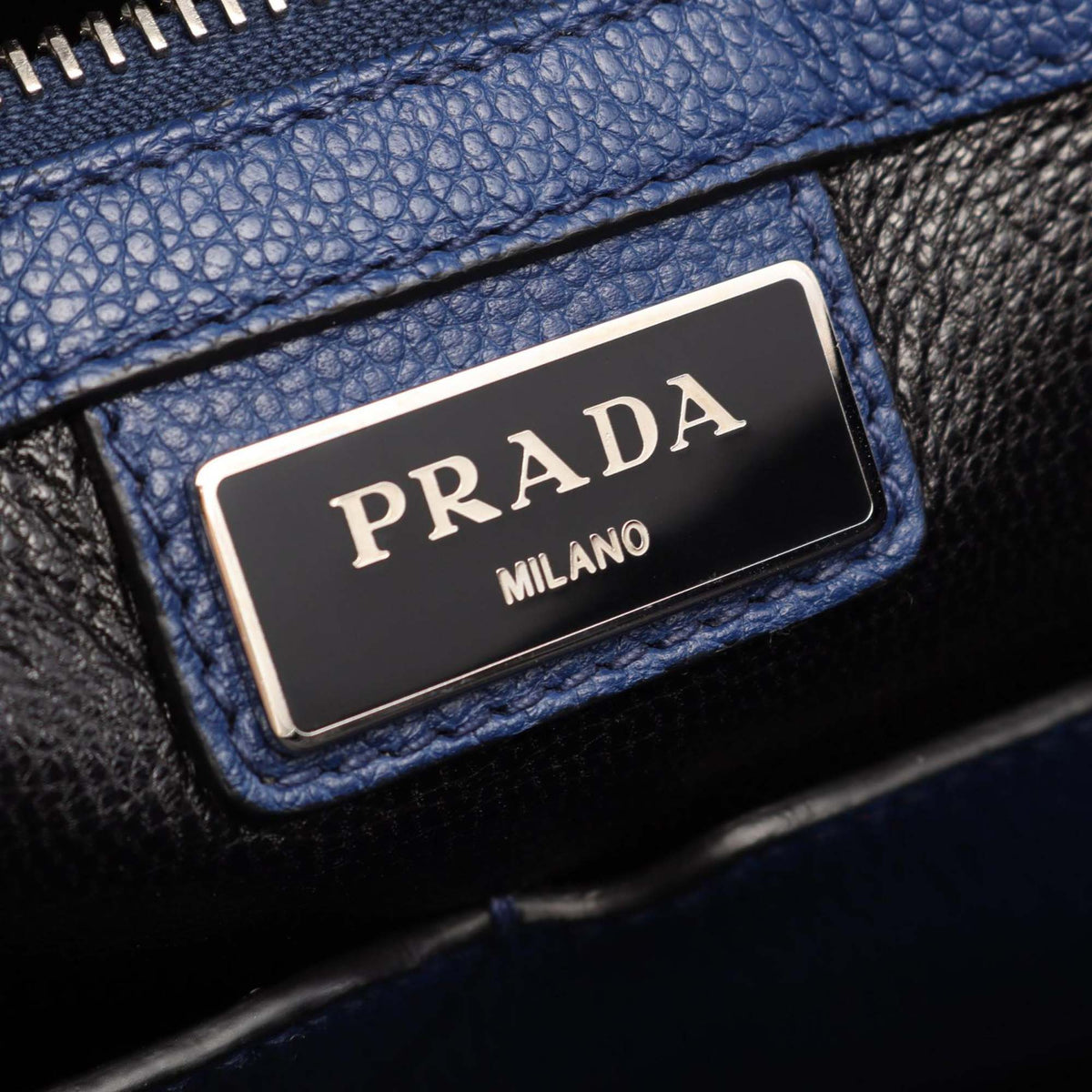 Prada Leather Business Bag — Blue