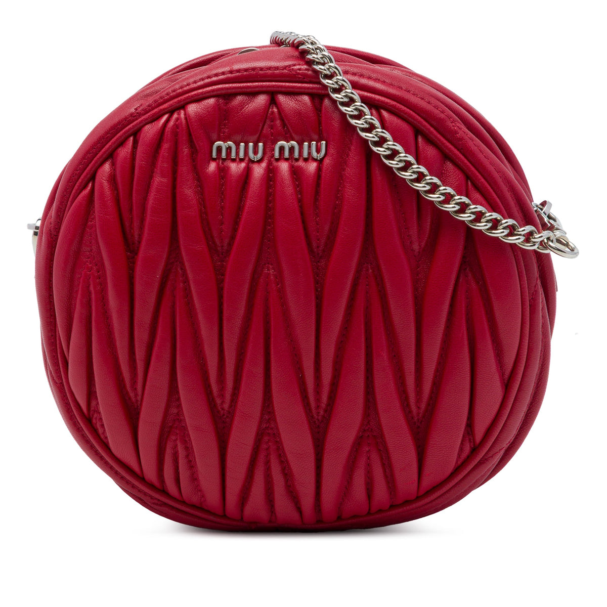 Miu Miu Matelasse Nappa Round Crossbody