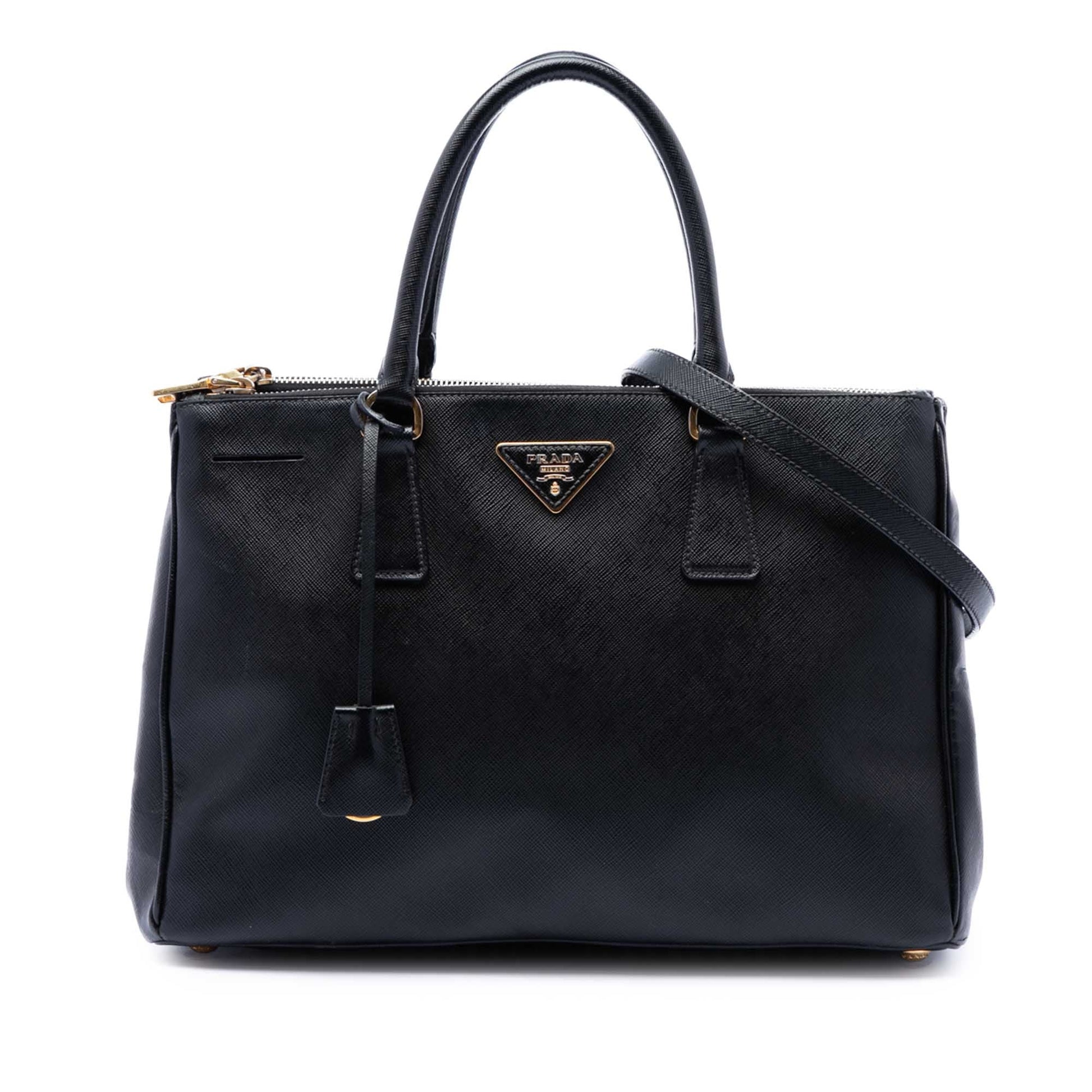 Prada Medium Saffiano Lux Galleria Double Zip Satchel