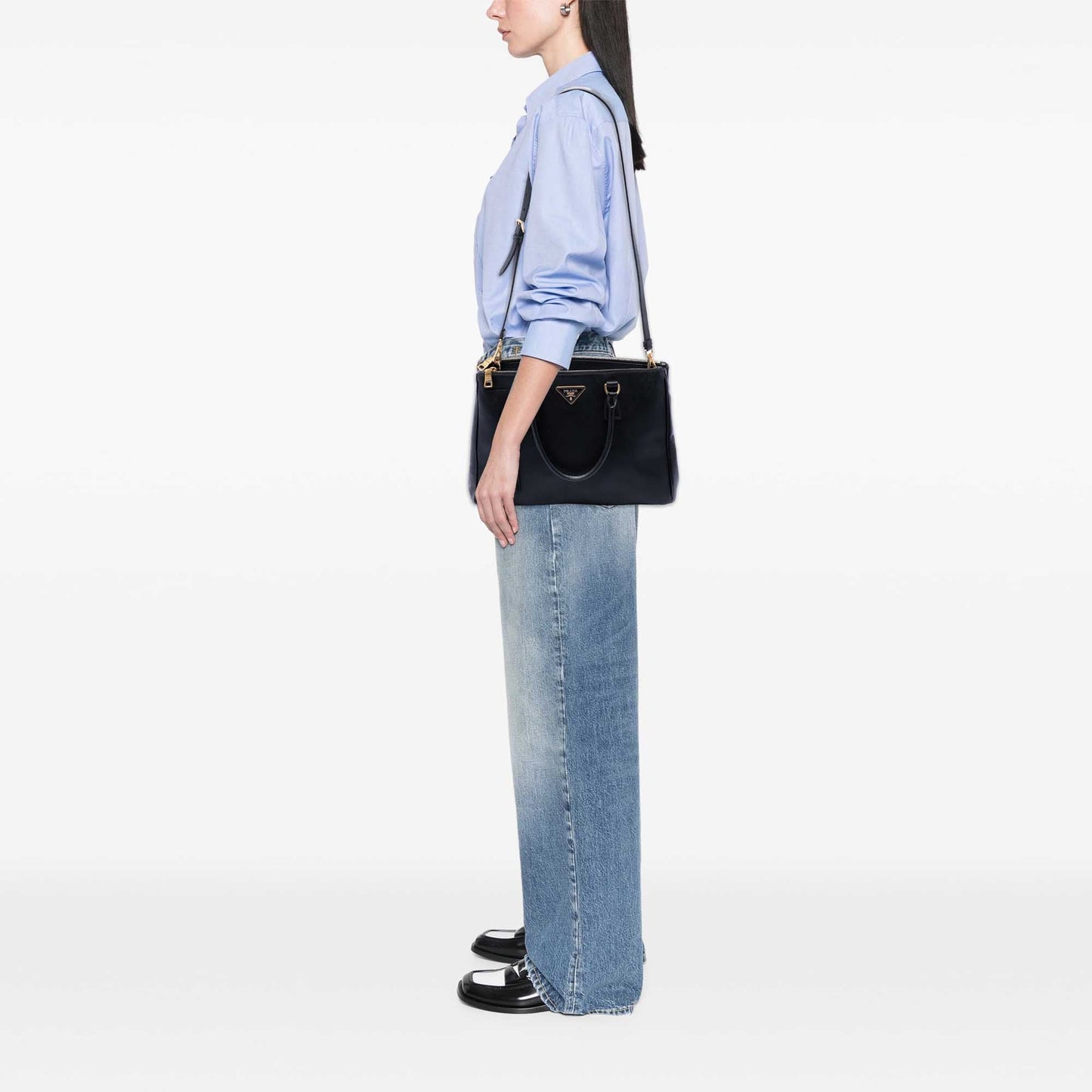 Prada Medium Saffiano Lux Galleria Double Zip Satchel