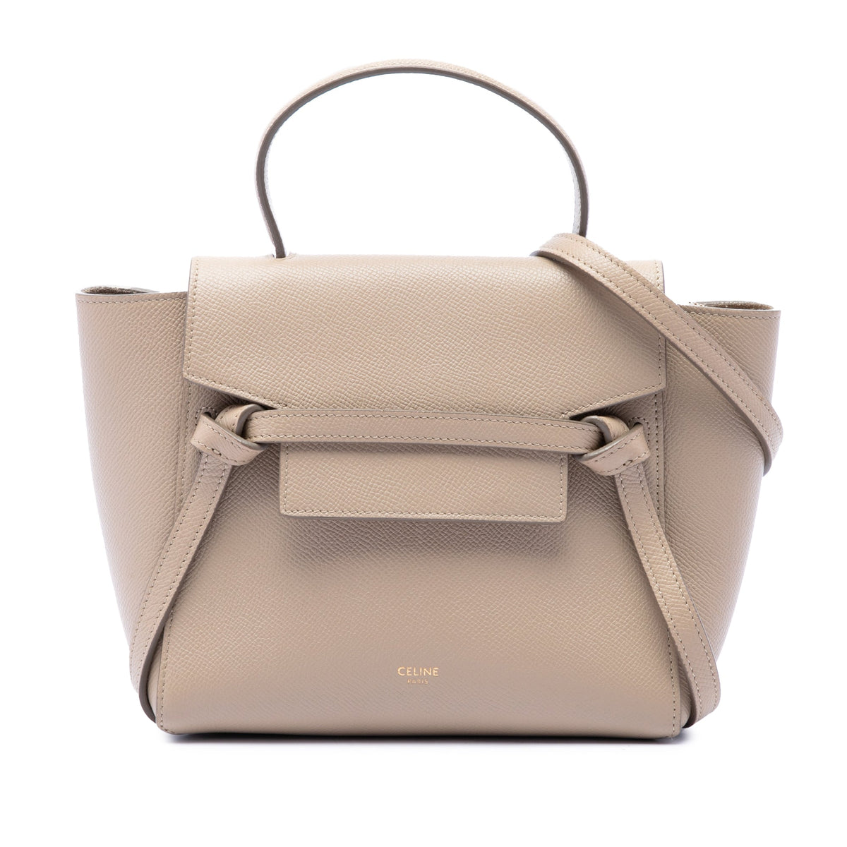 Celine Nano Grained Calfskin Belt Bag — Beige