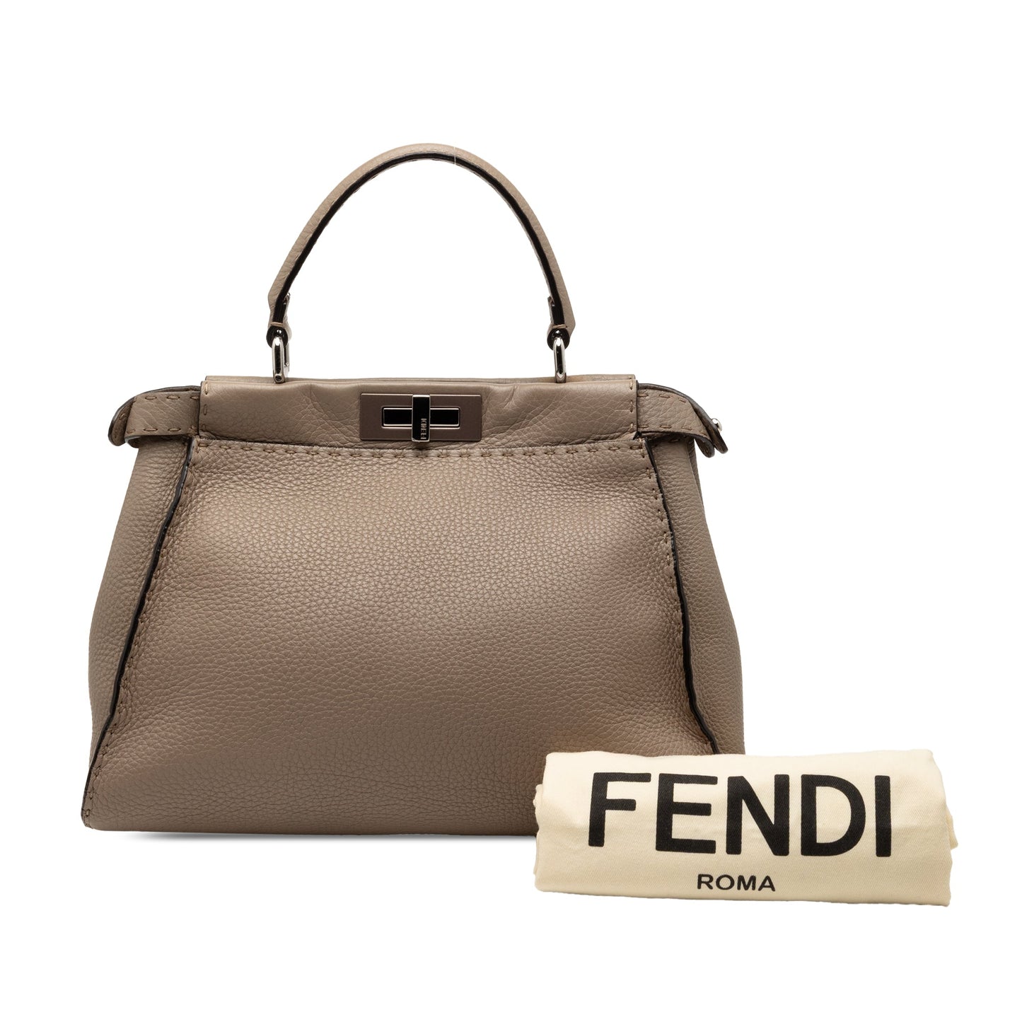 Fendi Medium Leather Selleria Peekaboo Iconic Satchel